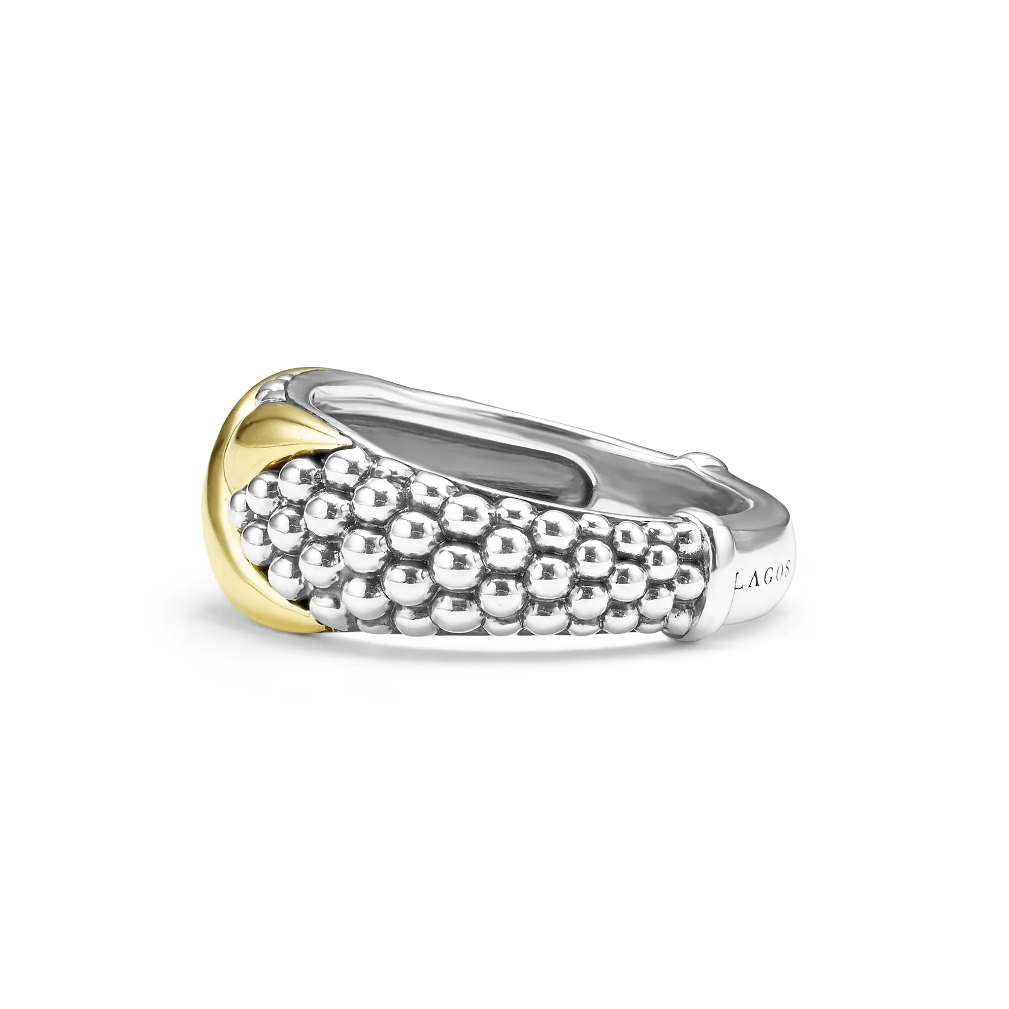 Embrace Two-Tone X Caviar Ring sold by LAGOS product image thumbnail 4
