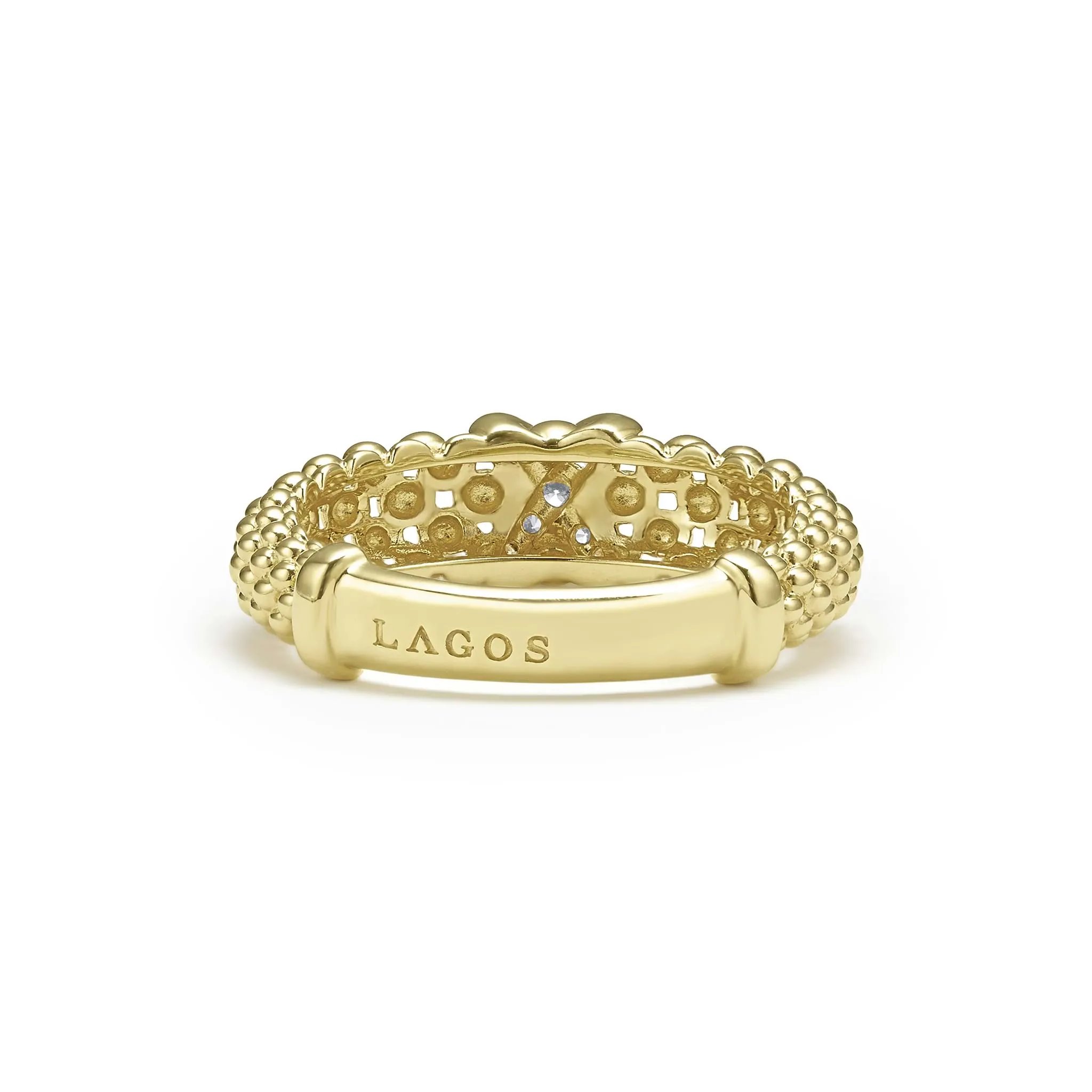 Embrace 18K Gold X Caviar Diamond Ring sold by LAGOS product image thumbnail 5