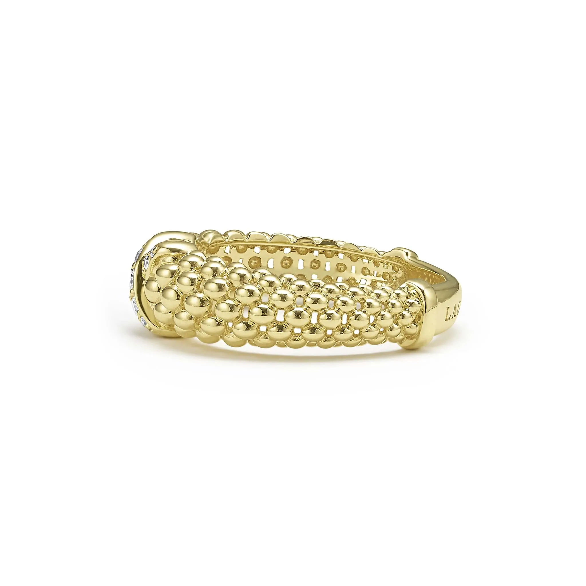 Embrace 18K Gold X Caviar Diamond Ring sold by LAGOS product image thumbnail 4