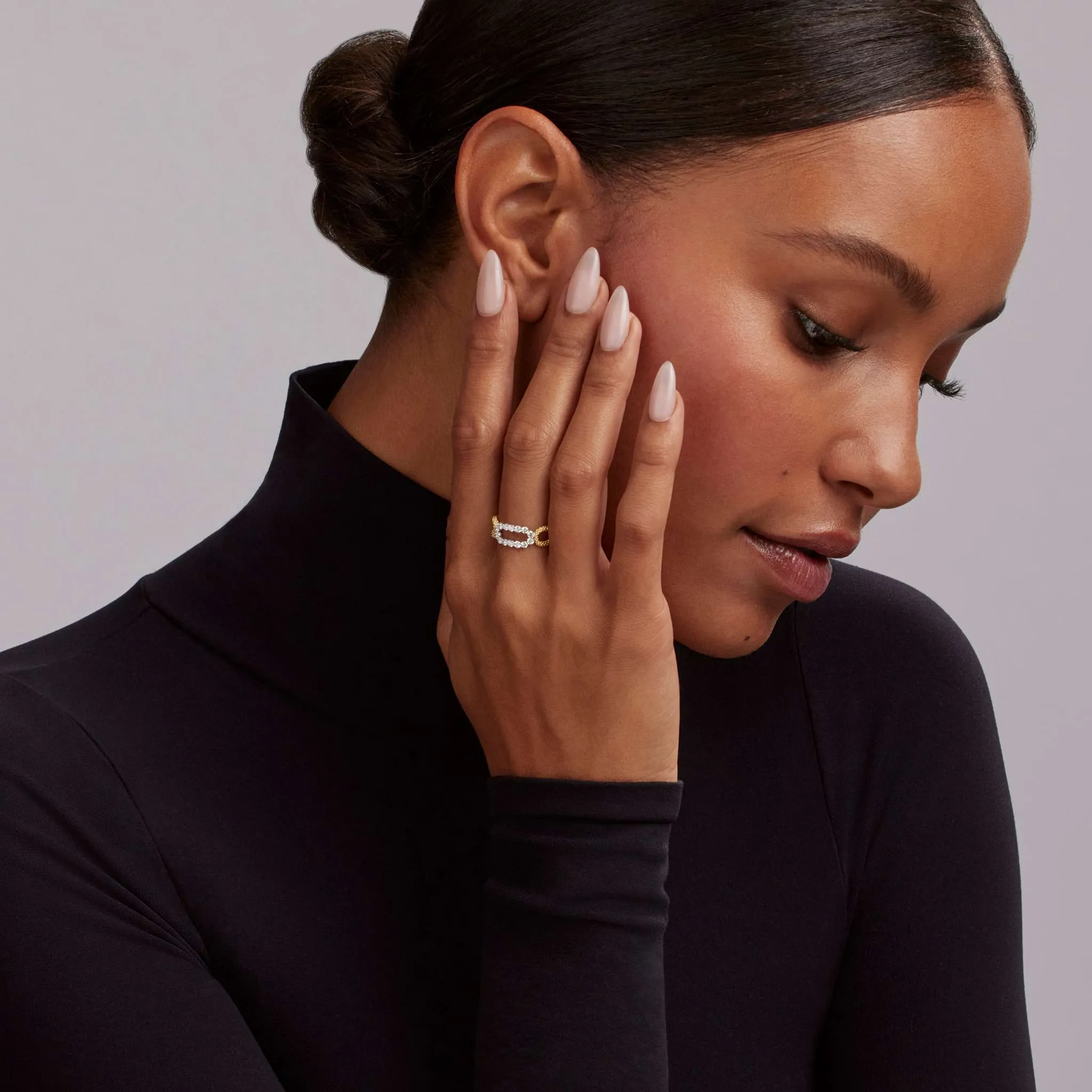 Signature Caviar Superfine Diamond Oval Ring sold by LAGOS product image thumbnail 2