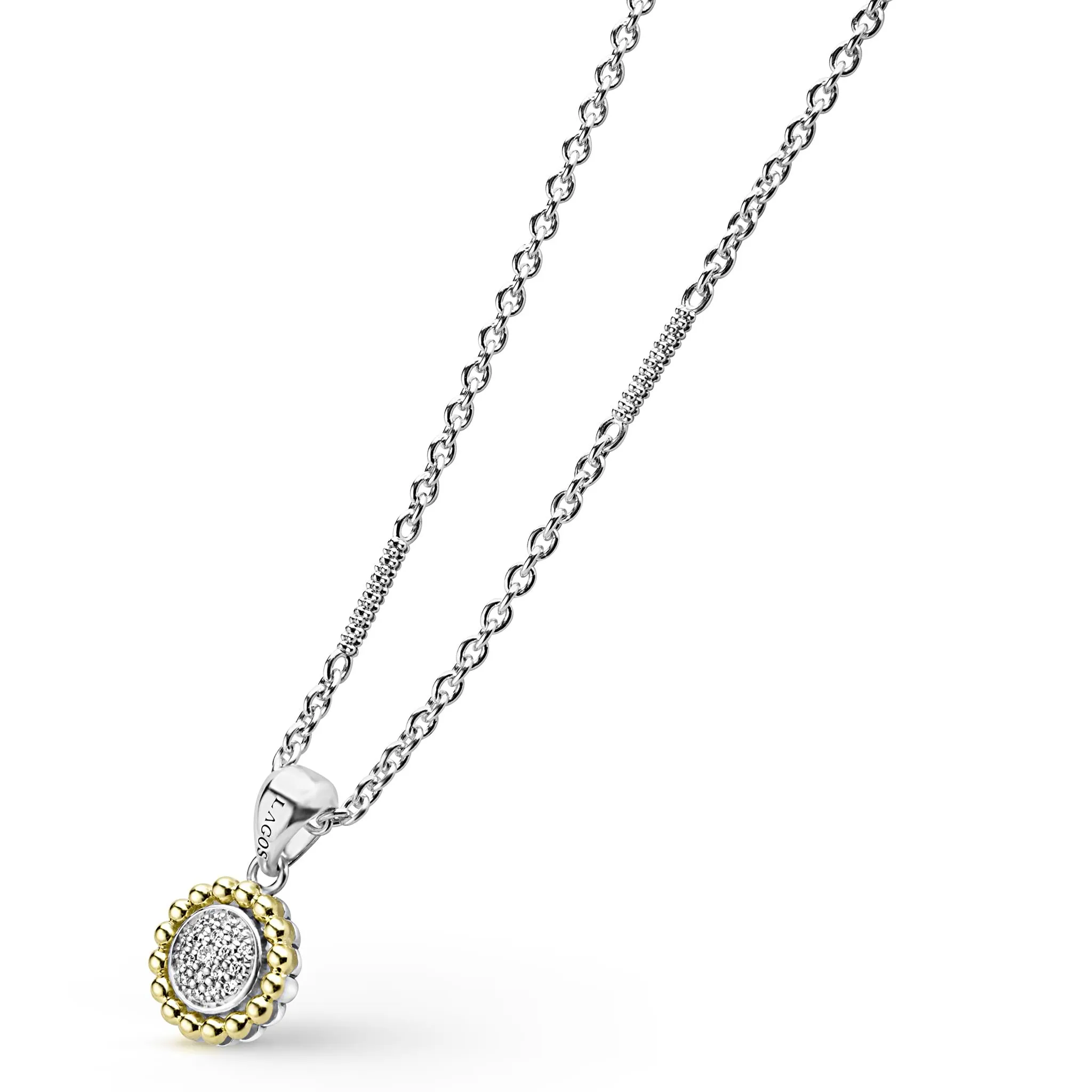 Caviar Lux Two-Tone Diamond Pendant Necklace sold by LAGOS product image thumbnail 4