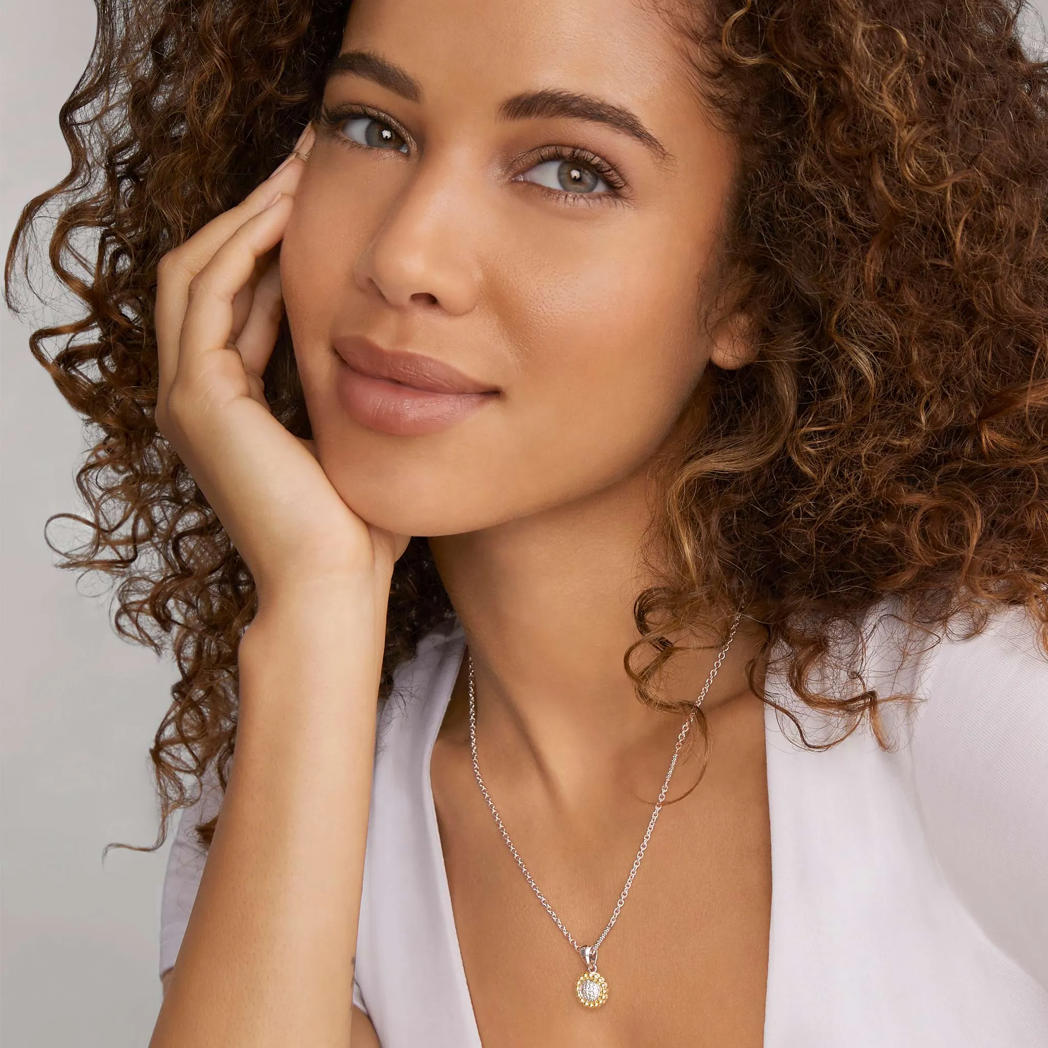 Caviar Lux Two-Tone Diamond Pendant Necklace sold by LAGOS product image thumbnail 2