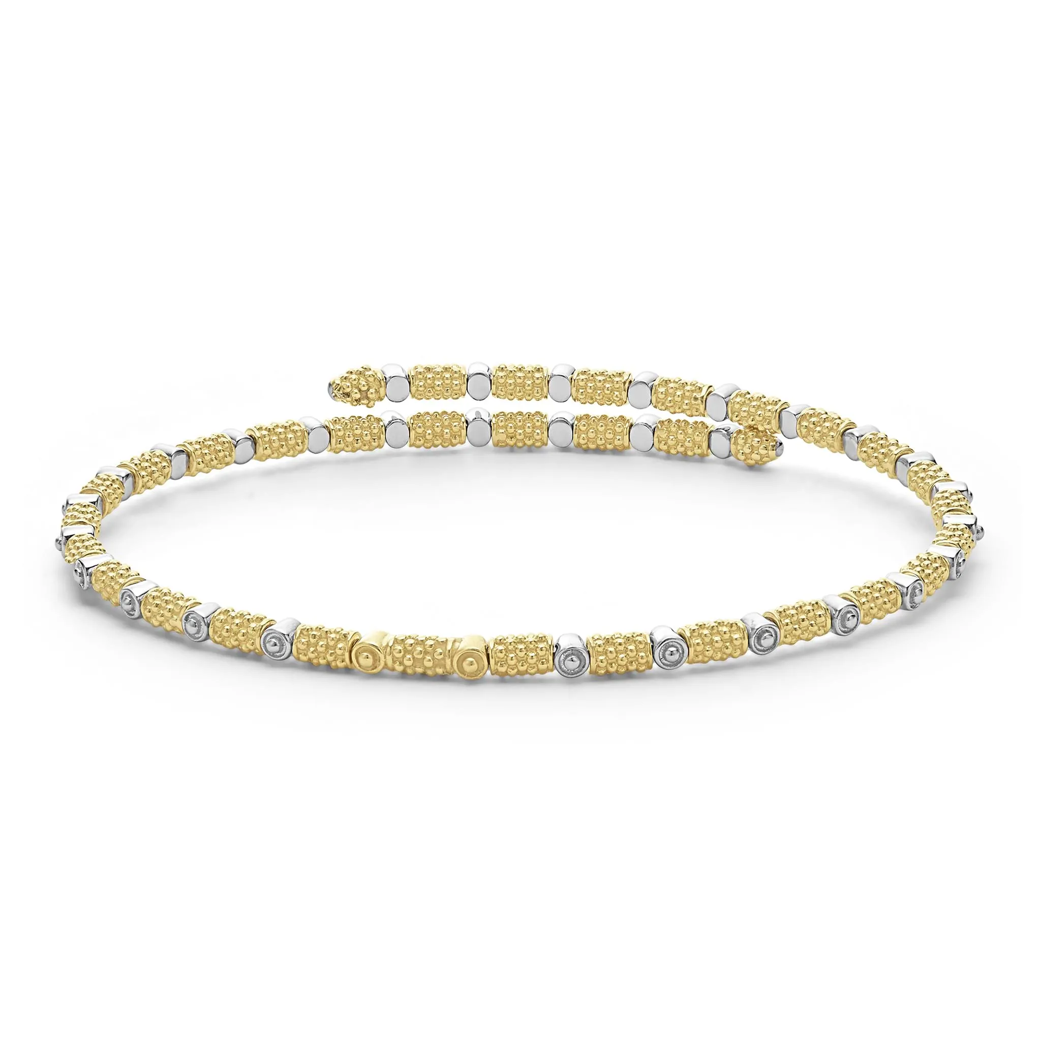 Signature Caviar 18K Gold and Diamond Superfine Cuff Bracelet sold by LAGOS product image thumbnail 4