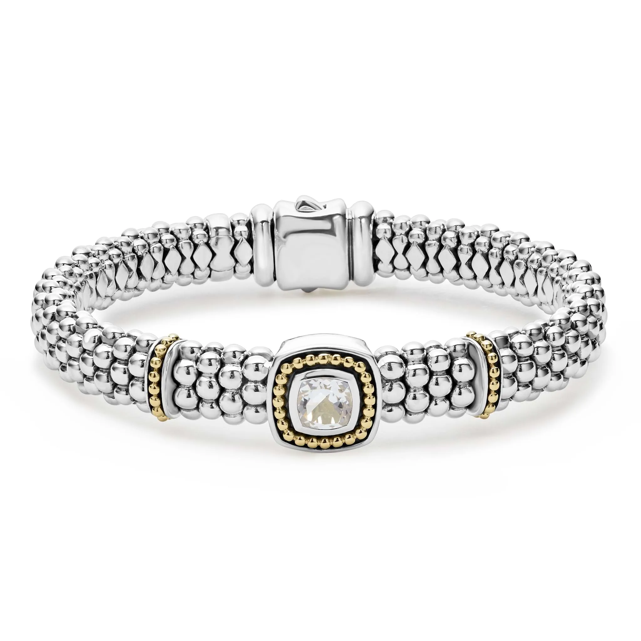 Rittenhouse White Topaz Caviar Bracelet | 9mm sold by LAGOS