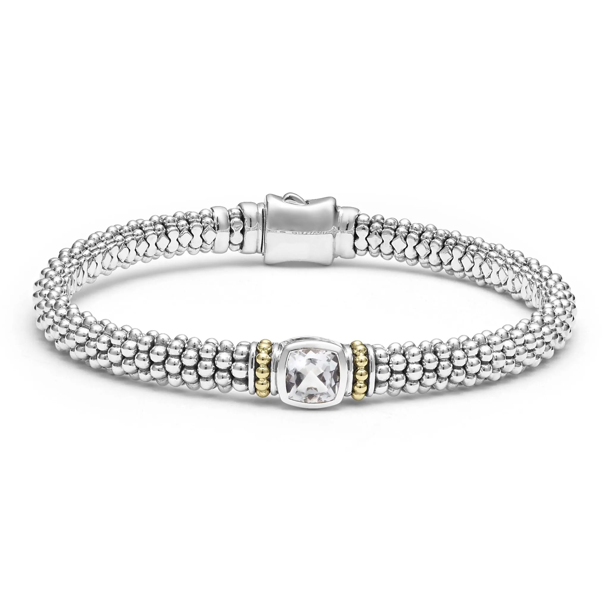Rittenhouse White Topaz Caviar Bracelet | 6mm sold by LAGOS