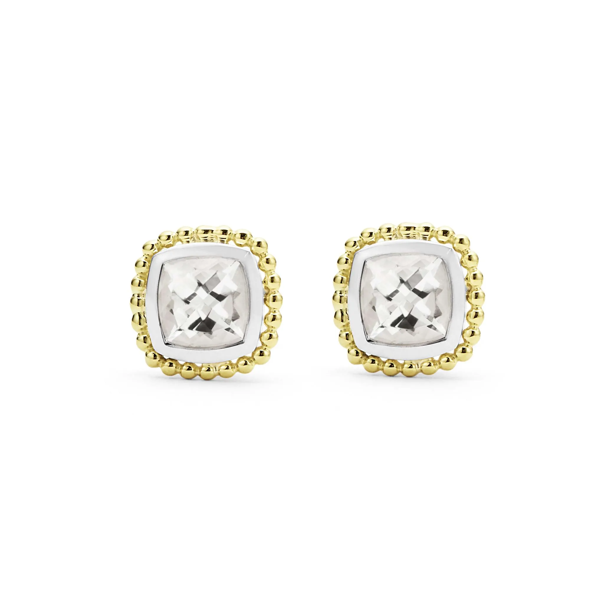 Rittenhouse Two-Tone White Topaz Stud Earrings sold by LAGOS product image thumbnail 4