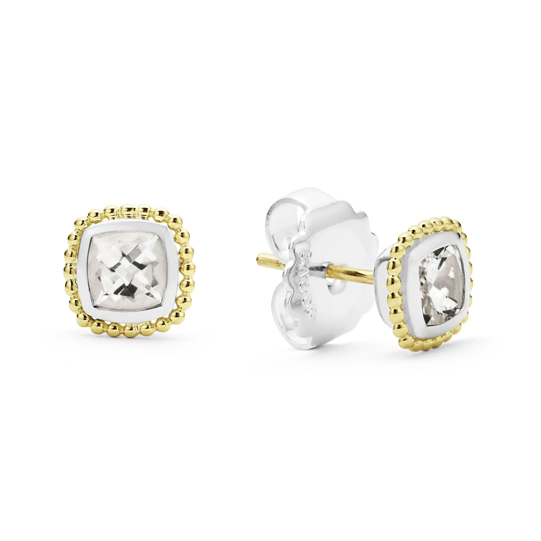 Rittenhouse Two-Tone White Topaz Stud Earrings sold by LAGOS product image thumbnail 3