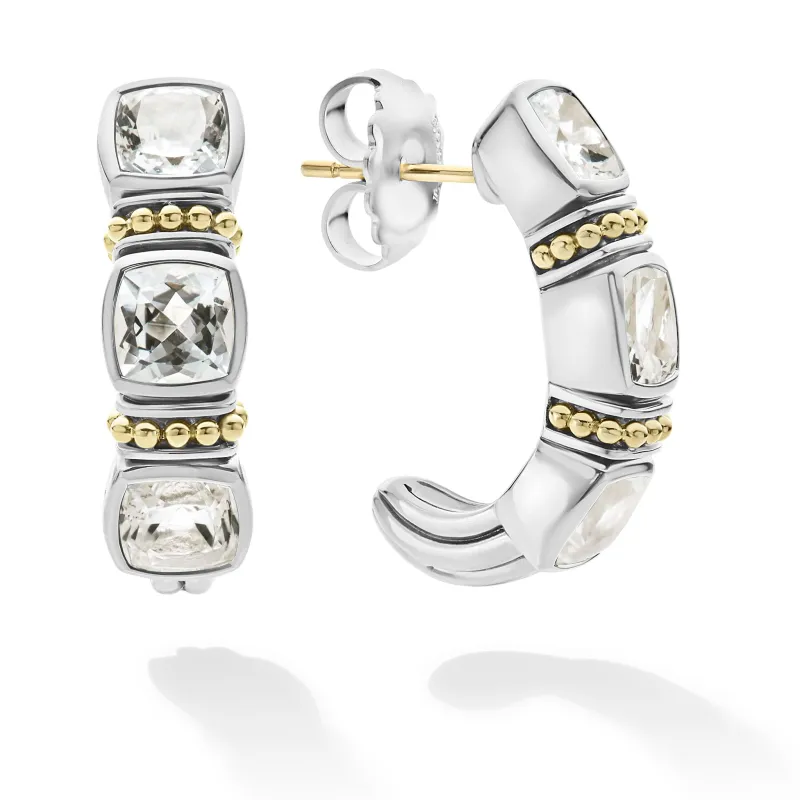 Rittenhouse White Topaz Hoop Earrings sold by LAGOS
