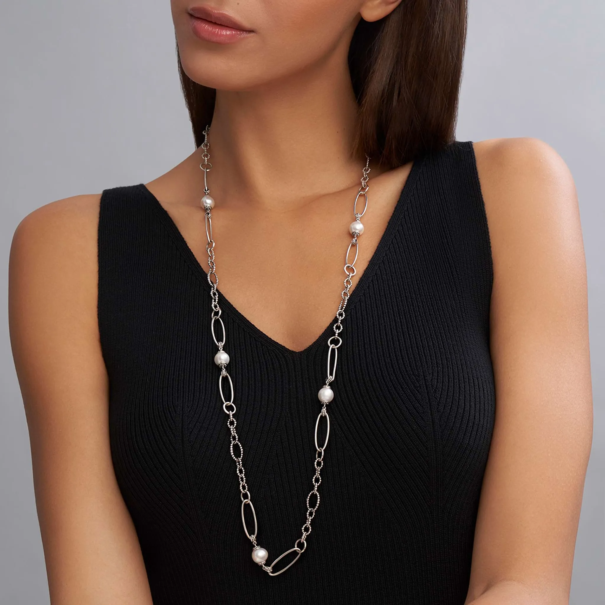 Luna Pearl Link Necklace sold by LAGOS product image thumbnail 2