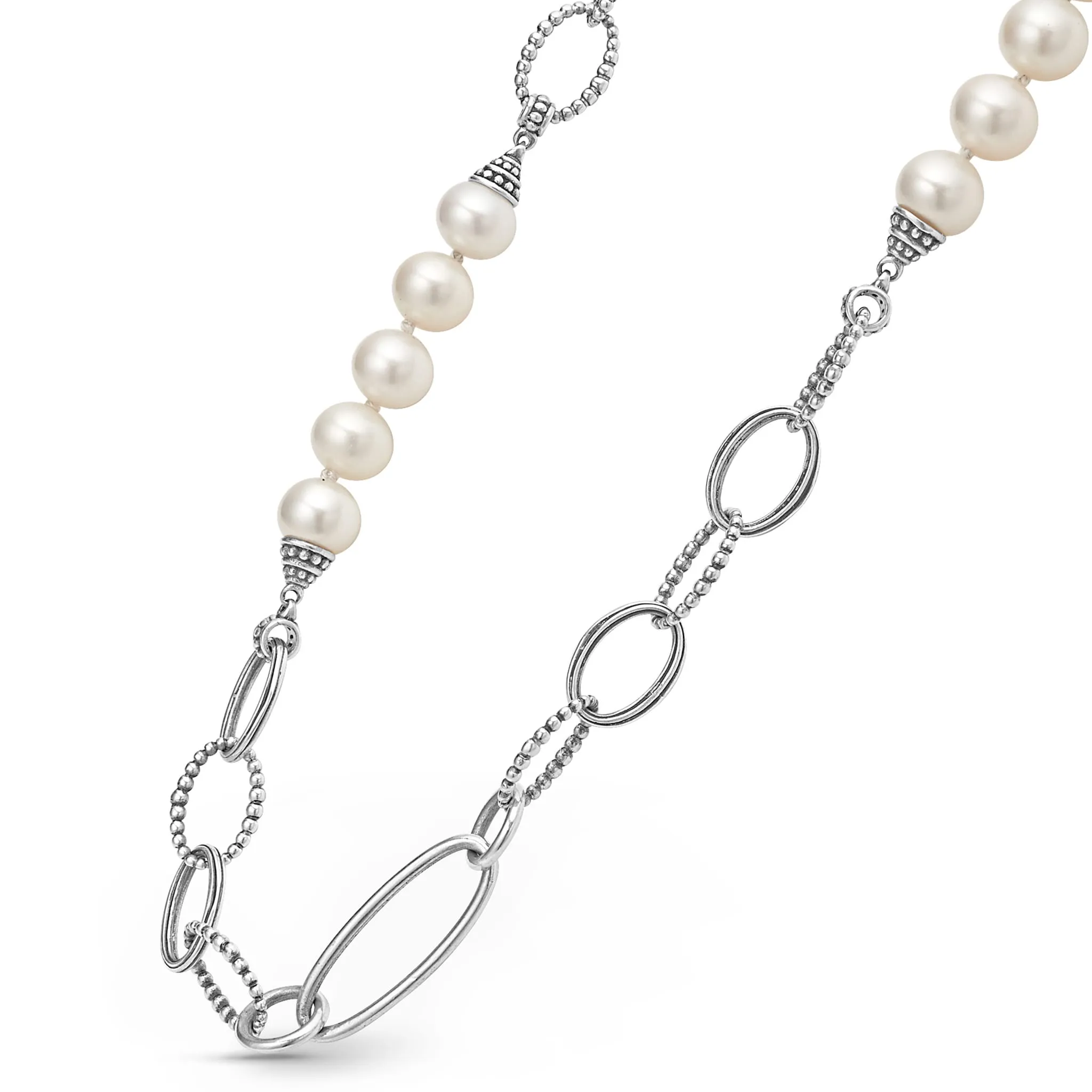 Luna Caviar Pearl Link Necklace sold by LAGOS product image thumbnail 4