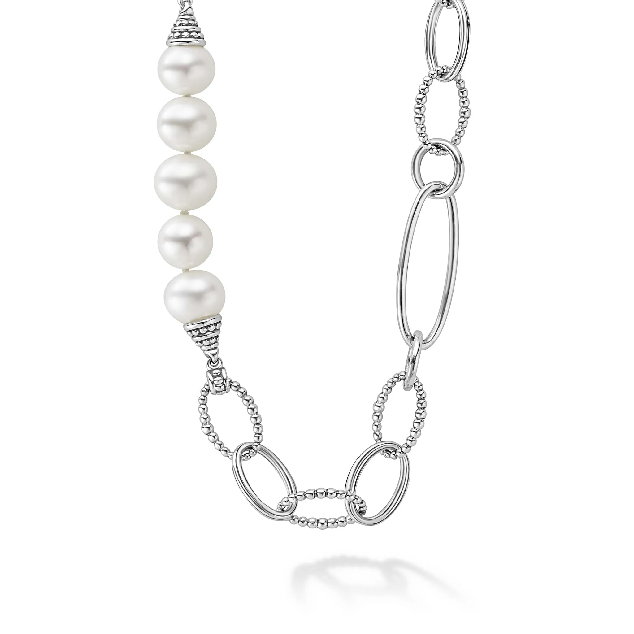 Luna Caviar Pearl Link Necklace sold by LAGOS
