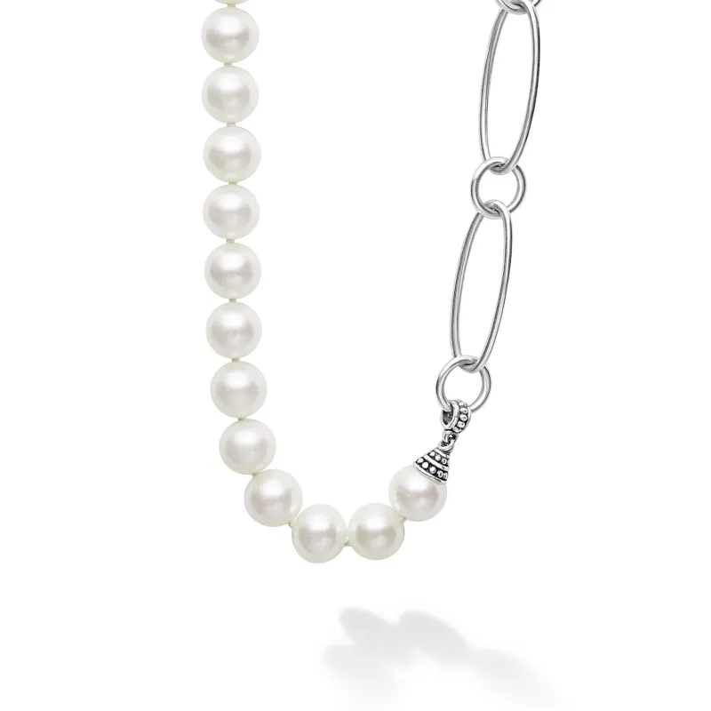 Luna Pearl Link Necklace sold by LAGOS