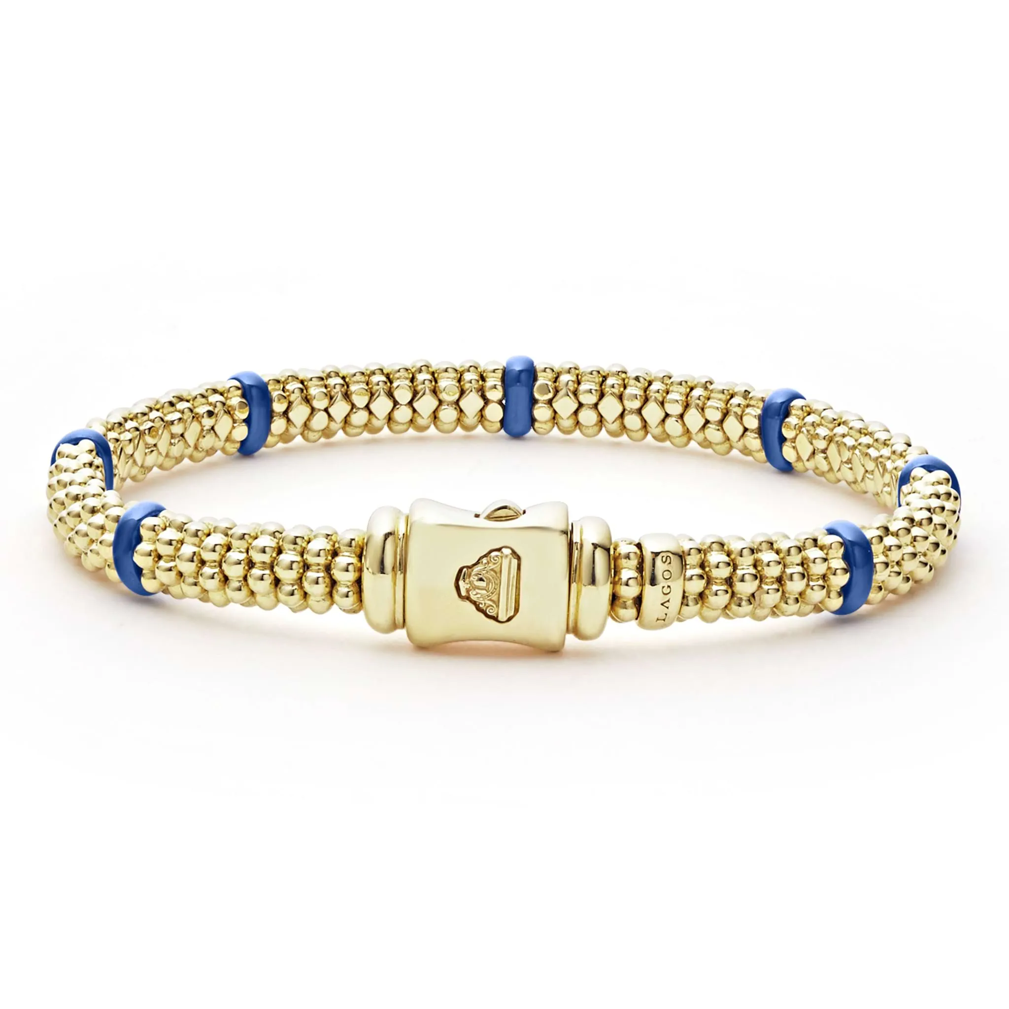 Blue Caviar Ceramic and 18K Gold Caviar Bracelet | 6mm sold by LAGOS product image thumbnail 4