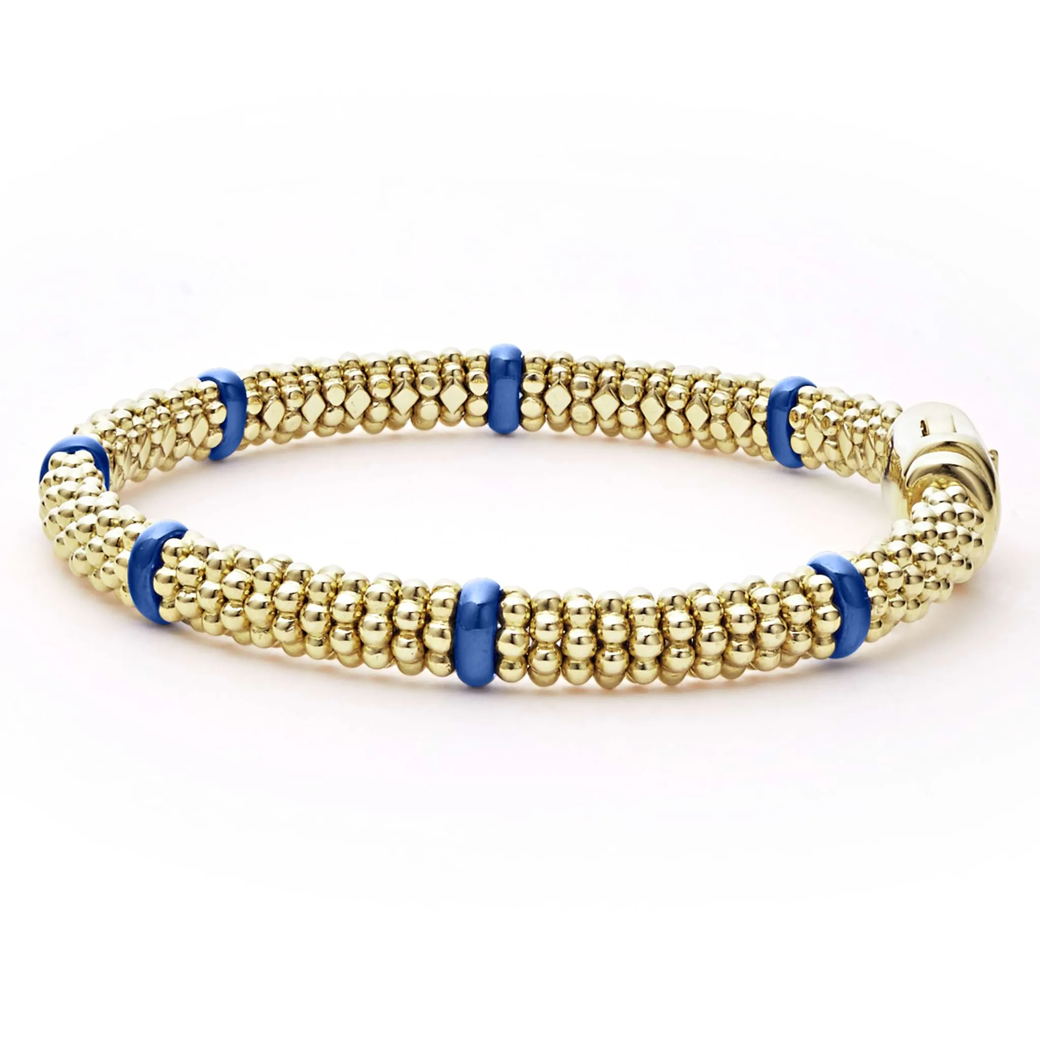 Blue Caviar Ceramic and 18K Gold Caviar Bracelet | 6mm sold by LAGOS product image thumbnail 3
