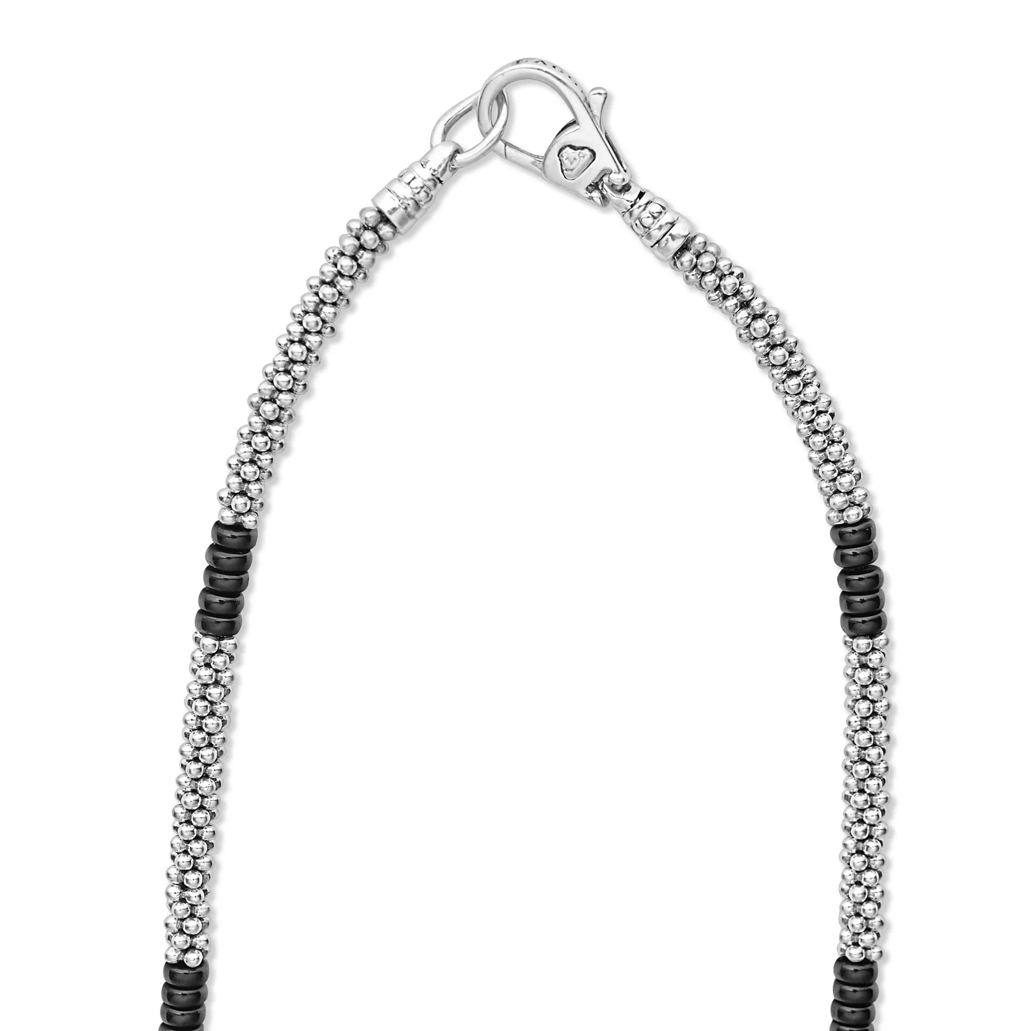 Black Caviar Black Silver Station Ceramic Beaded Necklace sold by LAGOS product image thumbnail 5