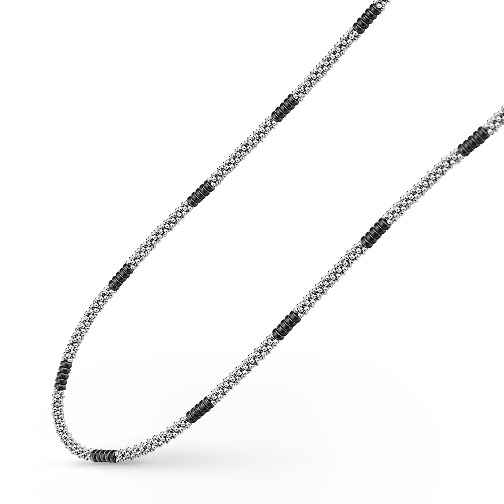 Black Caviar Black Silver Station Ceramic Beaded Necklace sold by LAGOS product image thumbnail 4