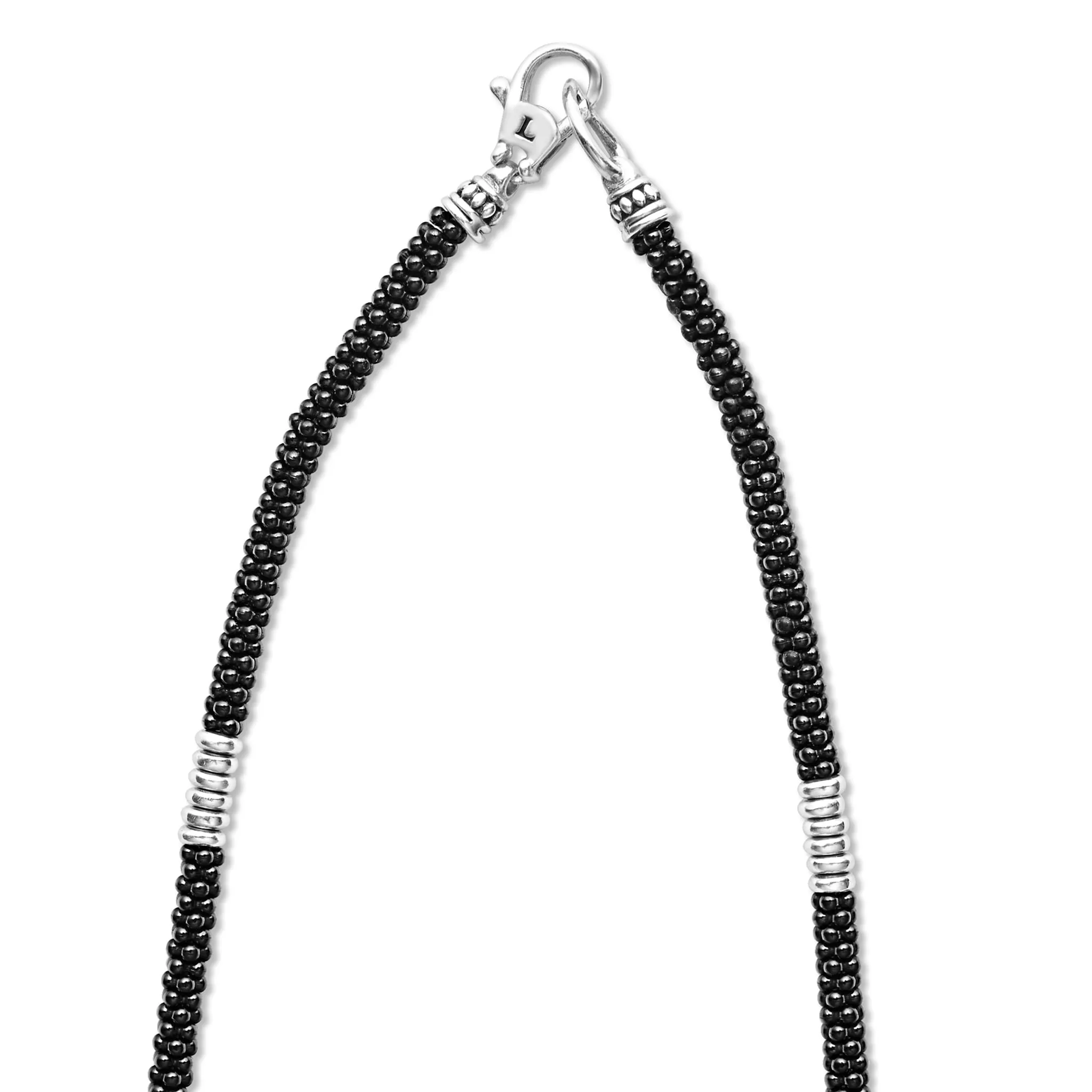 Black Caviar Black Silver Station Ceramic Beaded Necklace sold by LAGOS product image thumbnail 5