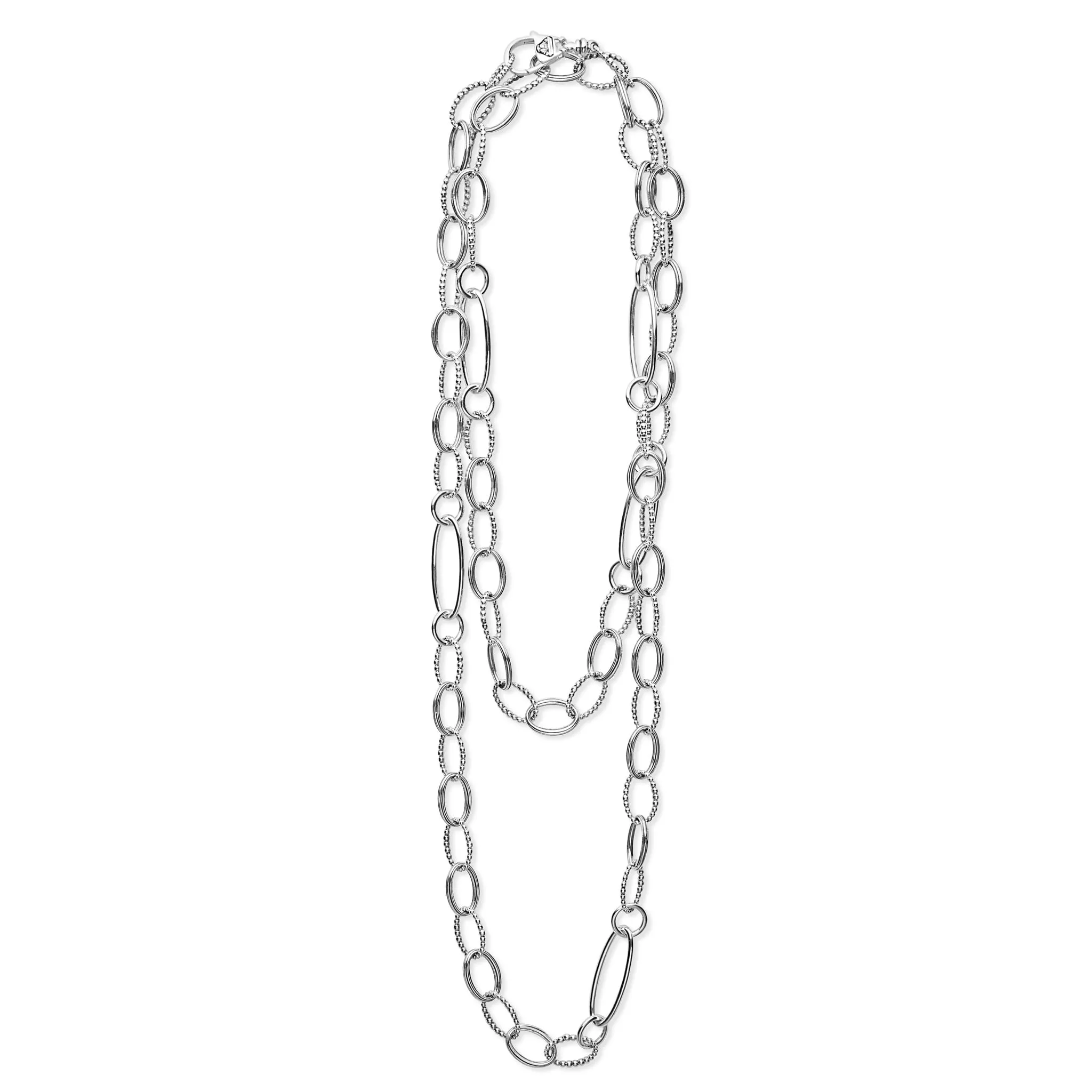 Signature Caviar Sterling Silver Link Necklace sold by LAGOS product image thumbnail 5