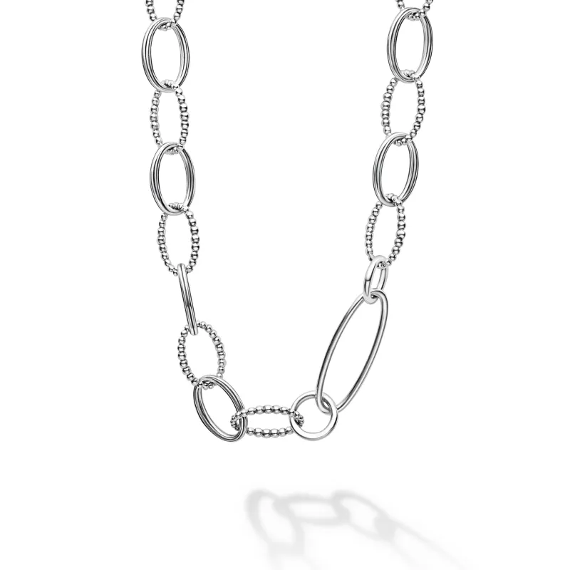 Signature Caviar Sterling Silver Link Necklace sold by LAGOS
