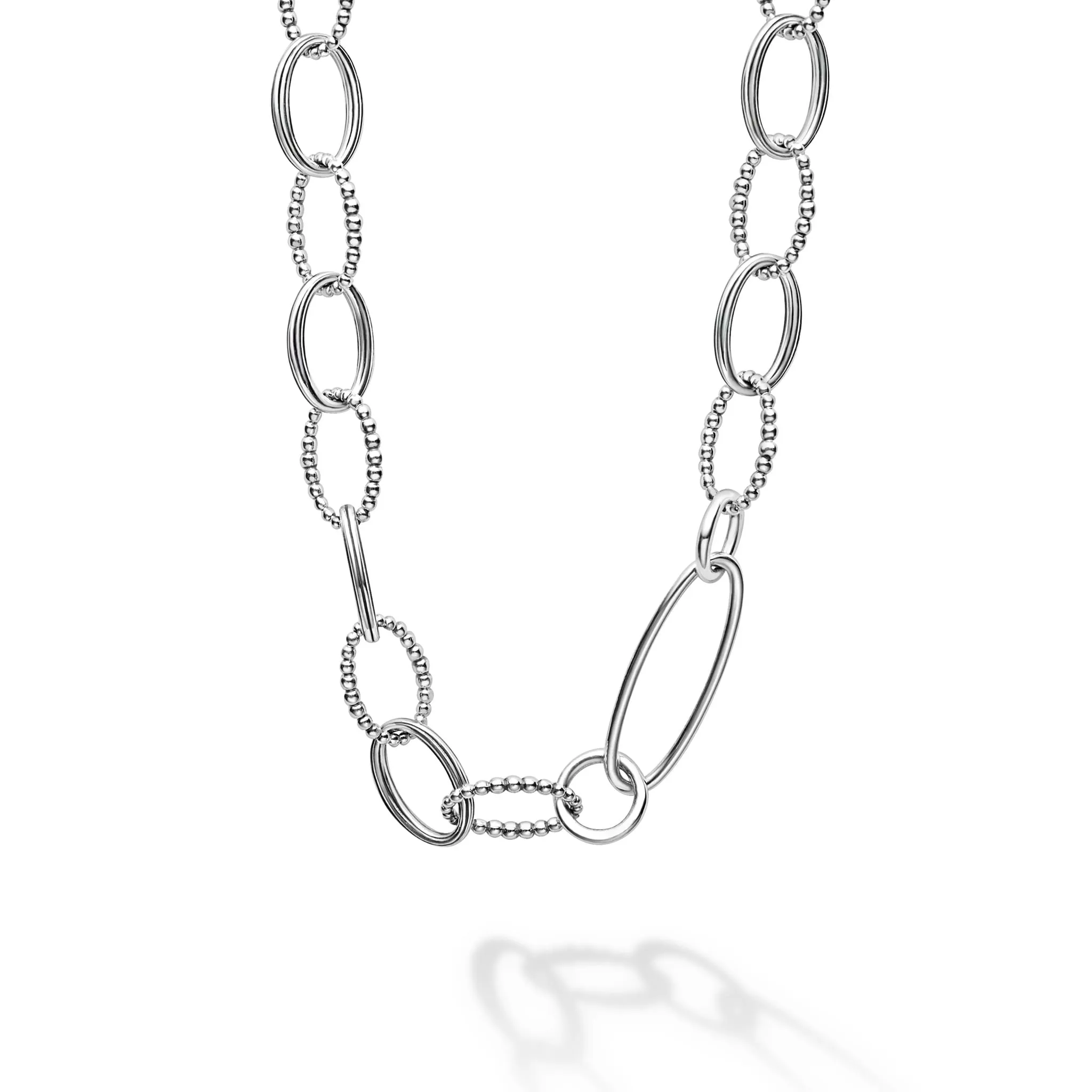 Signature Caviar Sterling Silver Link Necklace sold by LAGOS
