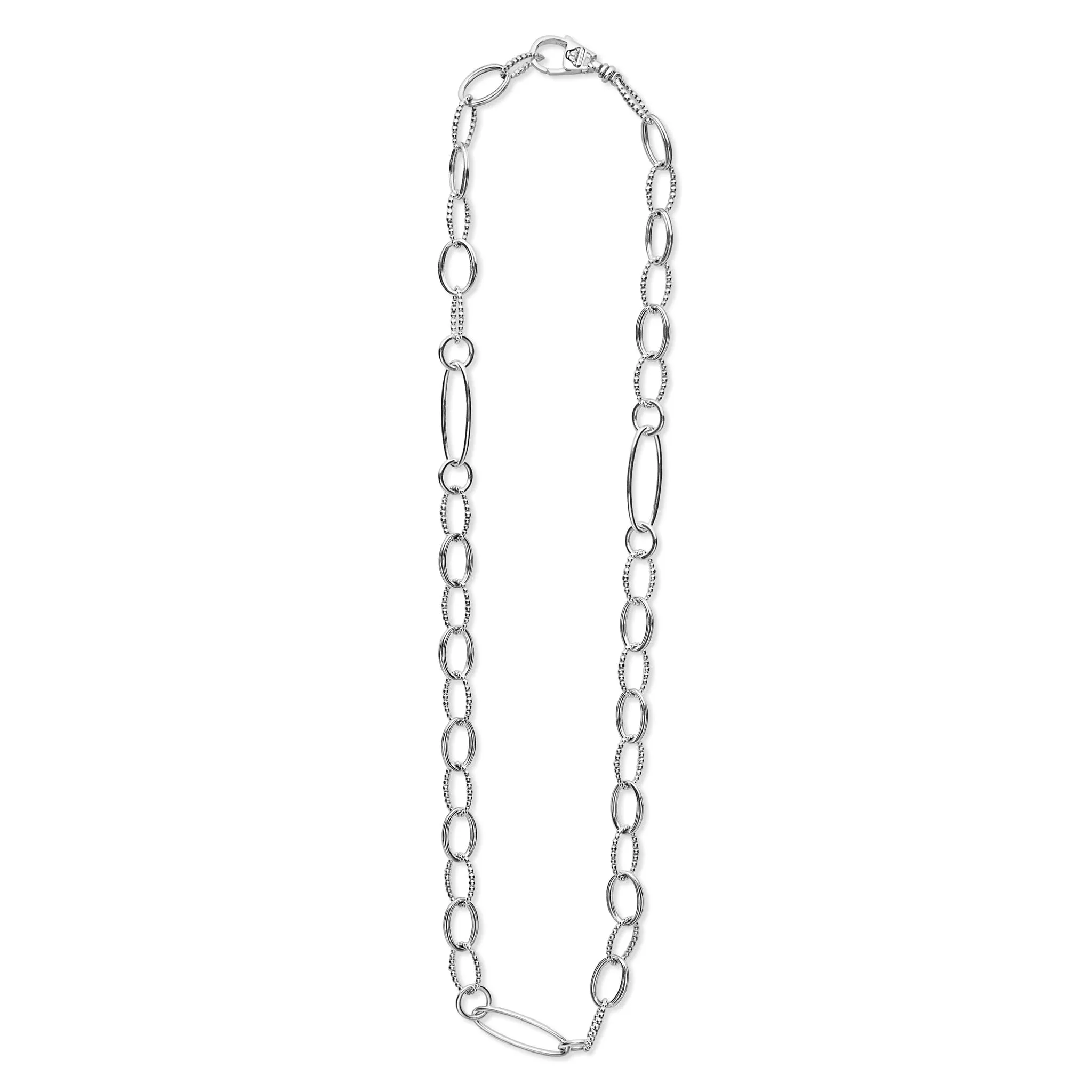 Signature Caviar Sterling Silver Link Necklace sold by LAGOS product image thumbnail 4