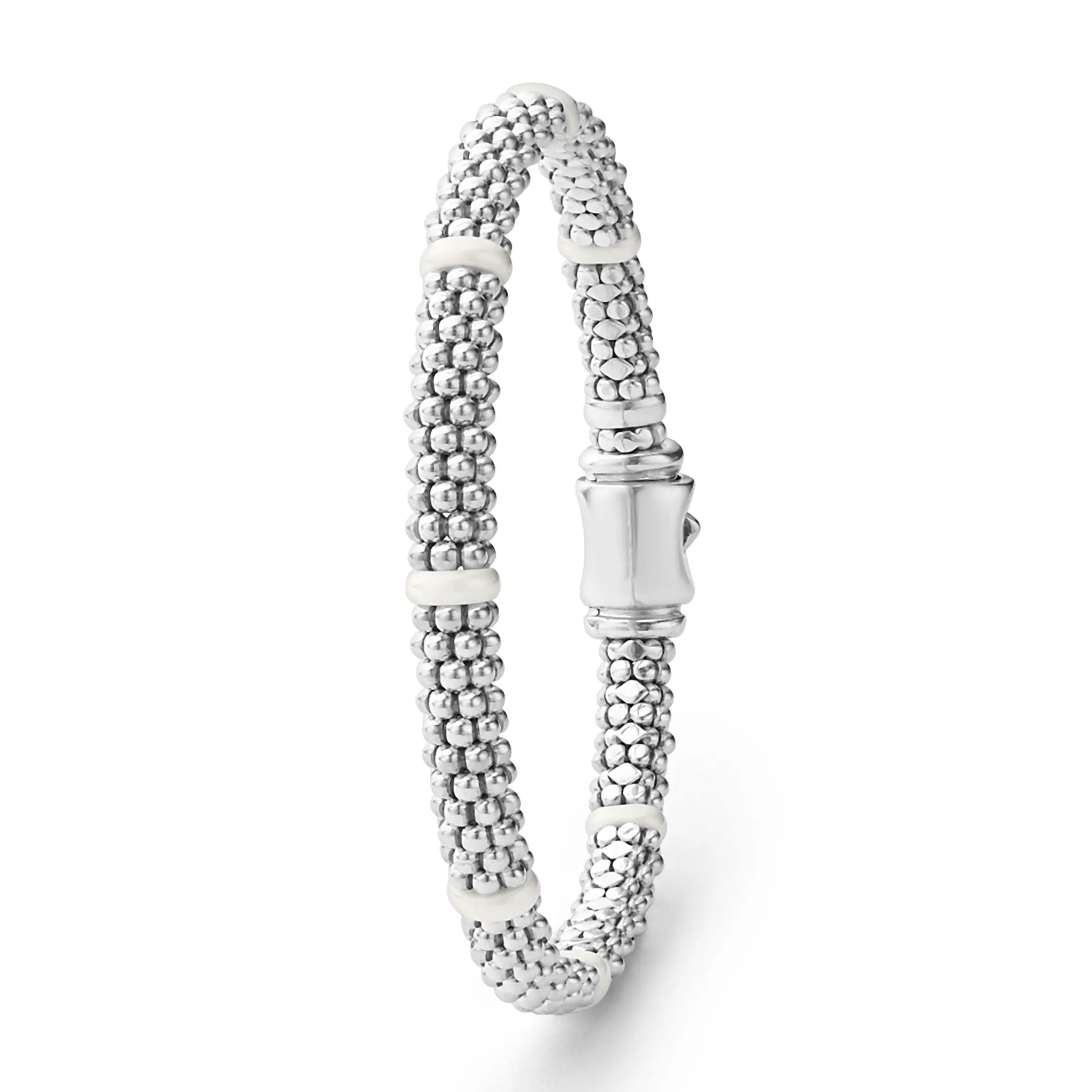 White Caviar White Ceramic Station Caviar Bracelet | 6mm sold by LAGOS product image thumbnail 3
