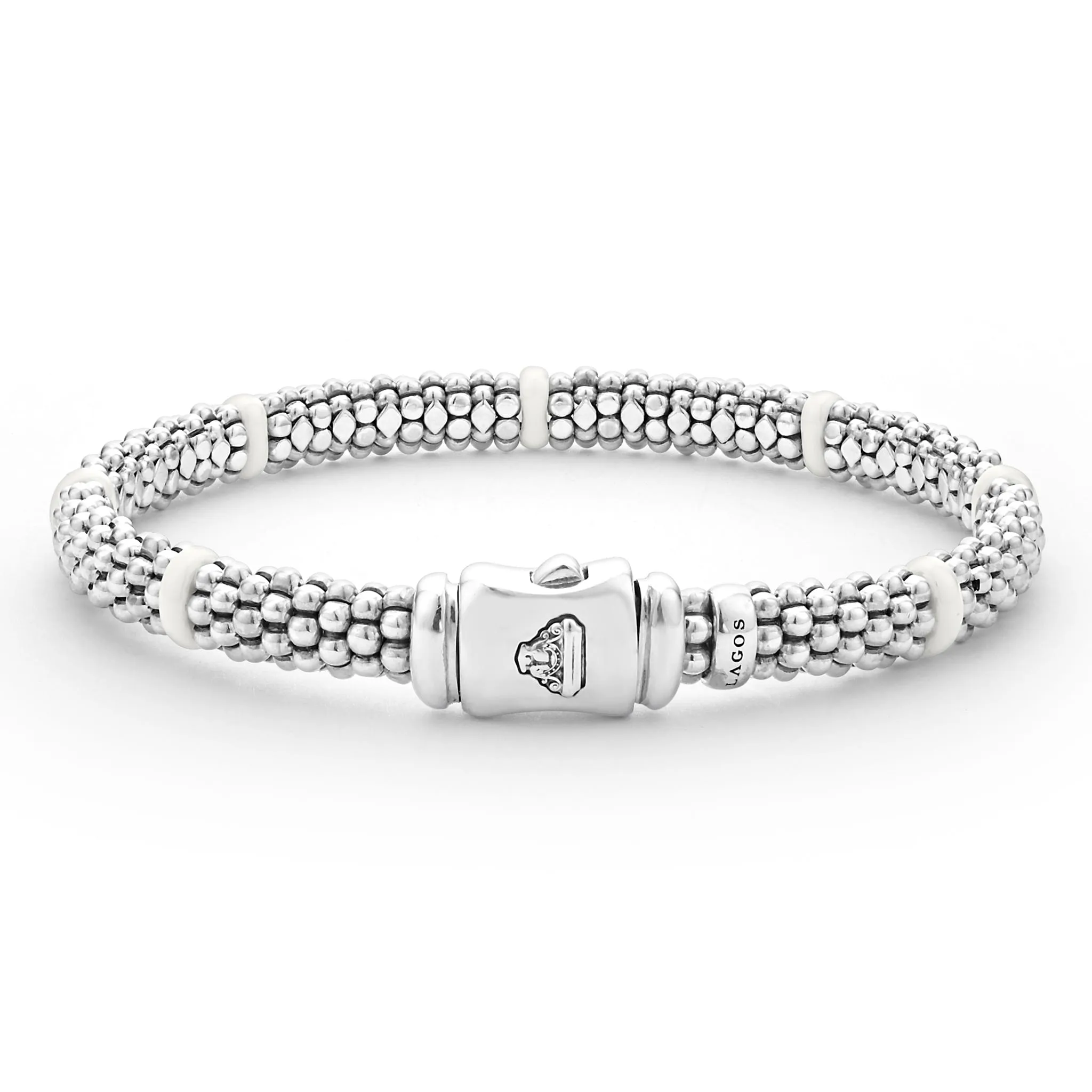 White Caviar White Ceramic Station Caviar Bracelet | 6mm sold by LAGOS product image thumbnail 5