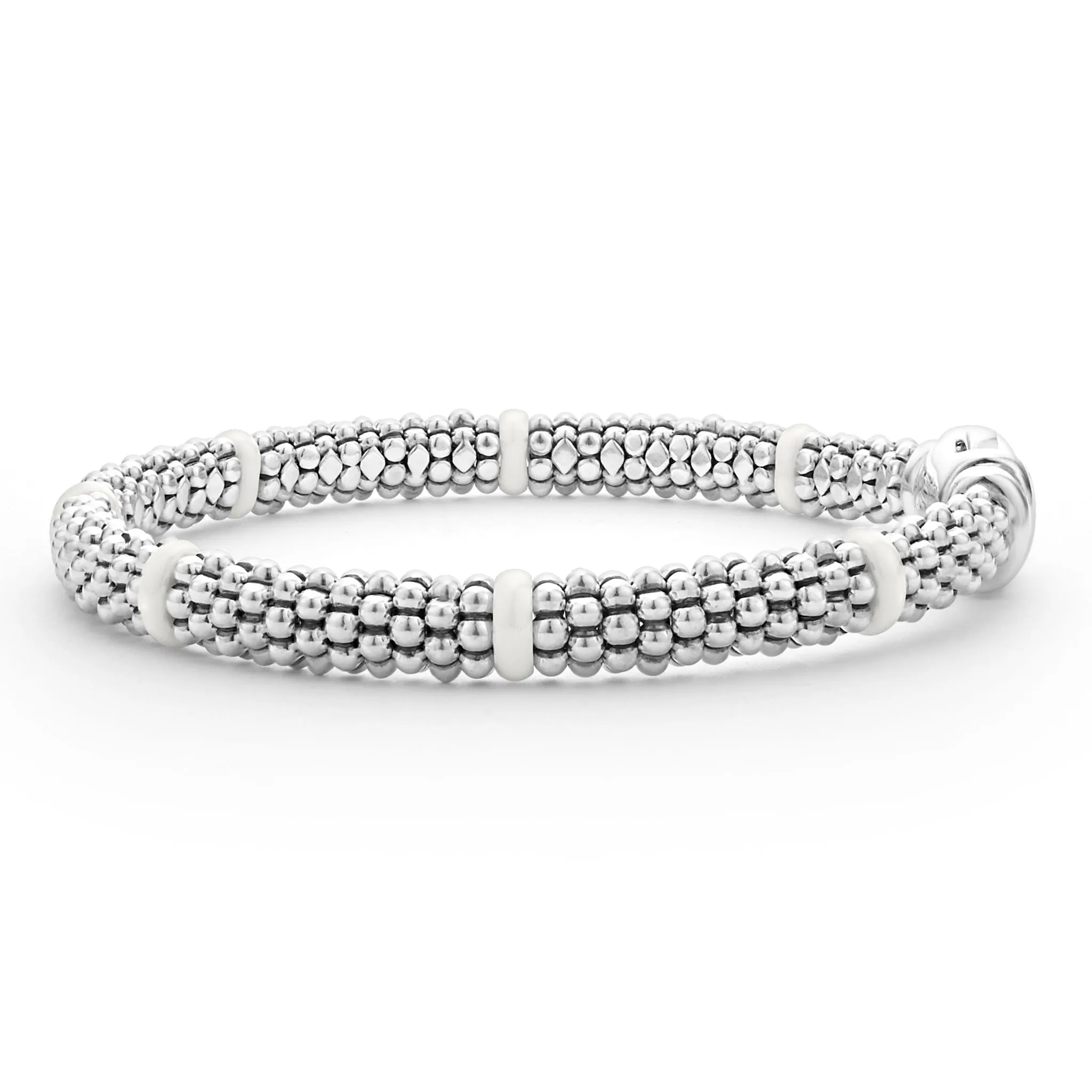 White Caviar White Ceramic Station Caviar Bracelet | 6mm sold by LAGOS product image thumbnail 4