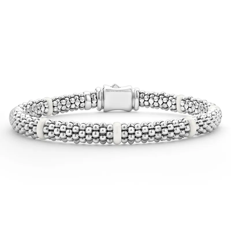 White Caviar White Ceramic Station Caviar Bracelet | 6mm sold by LAGOS