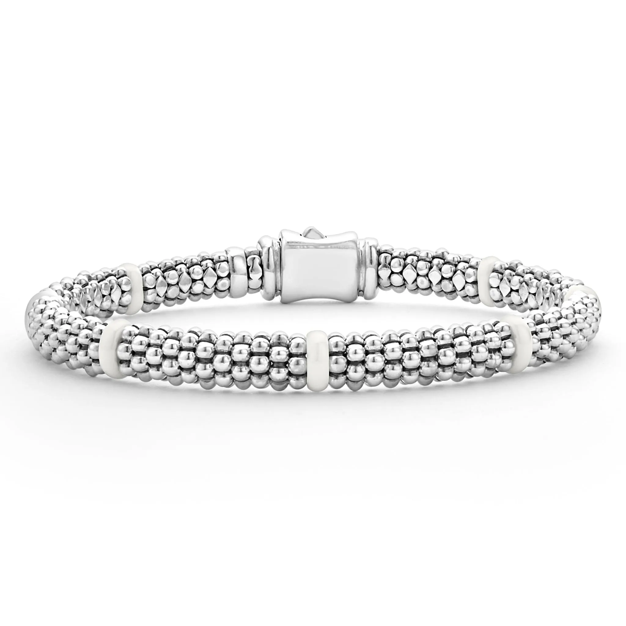 White Caviar White Ceramic Station Caviar Bracelet | 6mm sold by LAGOS