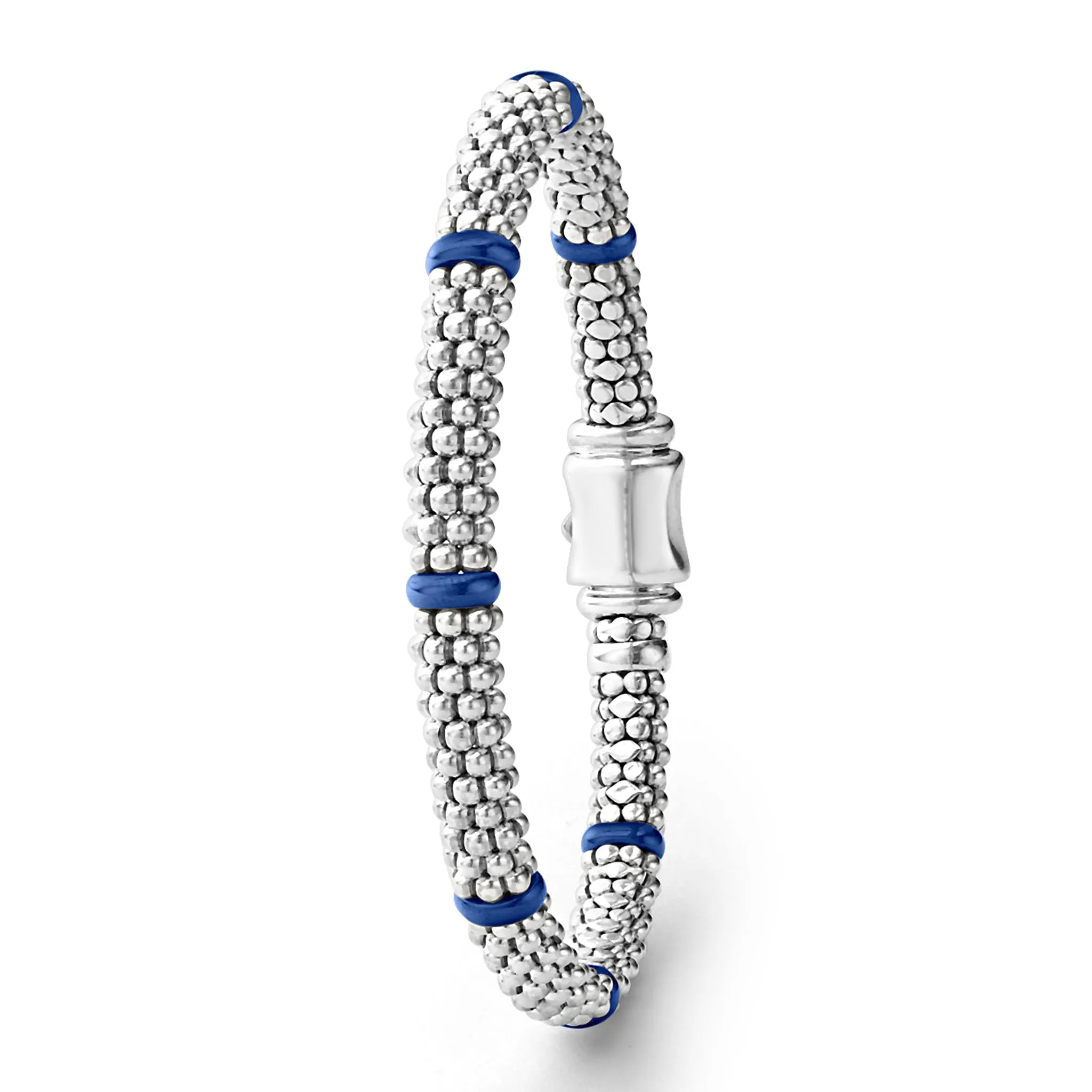 Blue Caviar Ultramarine Ceramic Station Caviar Bracelet | 6mm sold by LAGOS product image thumbnail 3