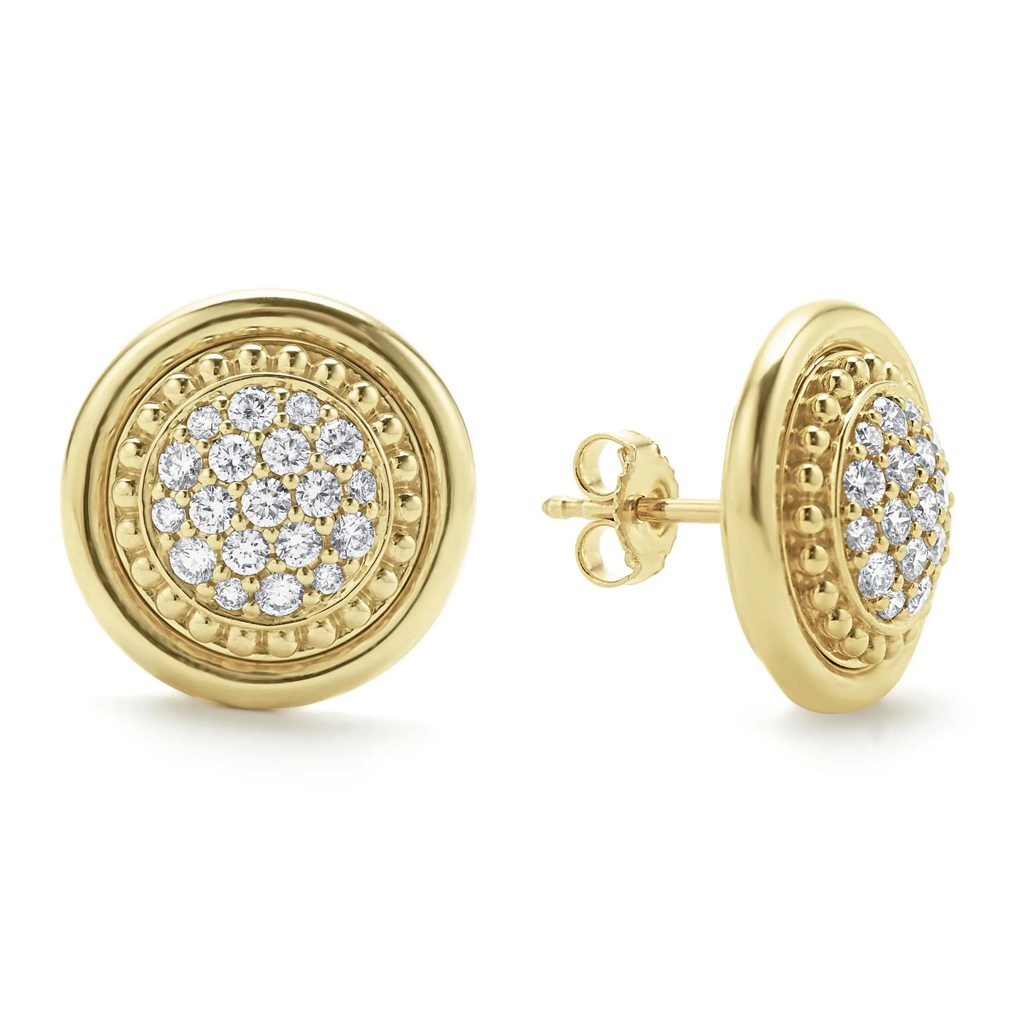 Meridian 18K Gold Diamond Stud Earrings sold by LAGOS product image thumbnail 3