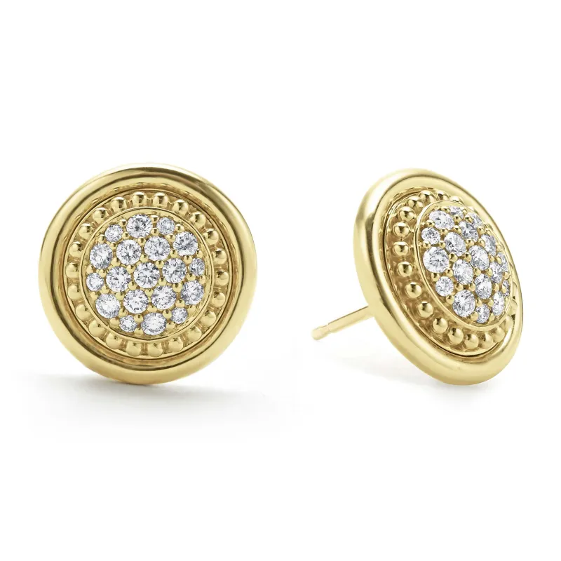Meridian 18K Gold Diamond Stud Earrings sold by LAGOS