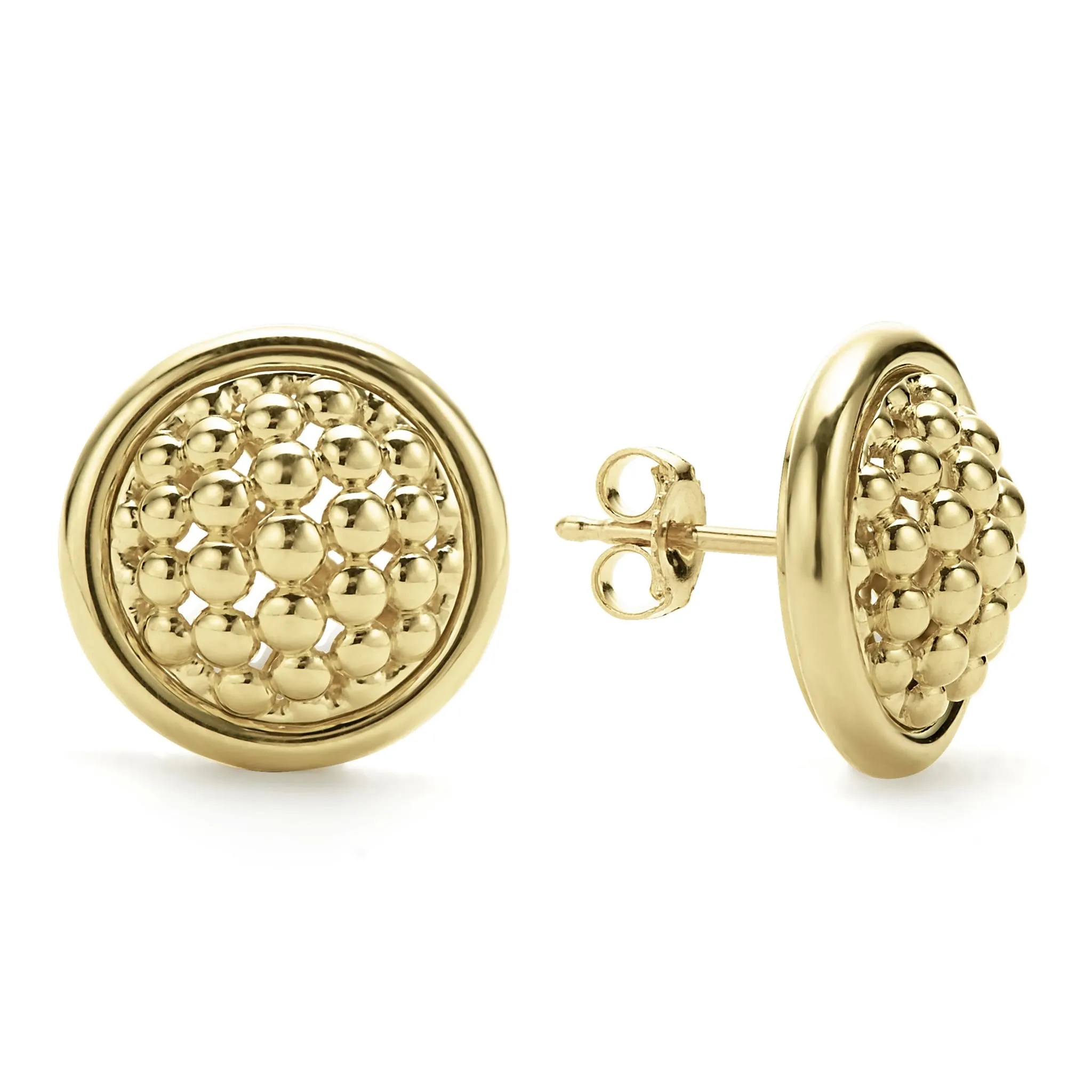 Meridian 18K Gold Caviar Stud Earrings sold by LAGOS product image thumbnail 3