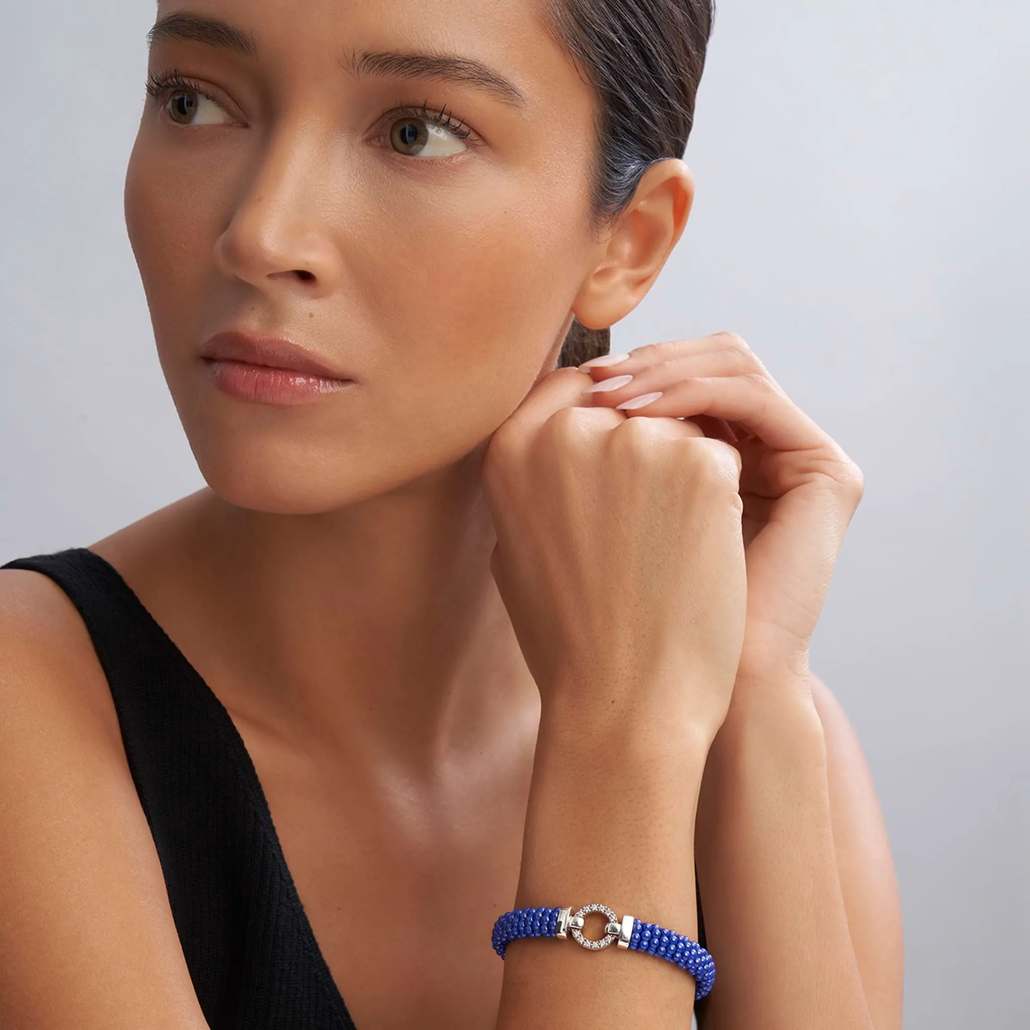 Blue Caviar Ultramarine Ceramic Diamond Circle Bracelet | 9mm sold by LAGOS product image thumbnail 2