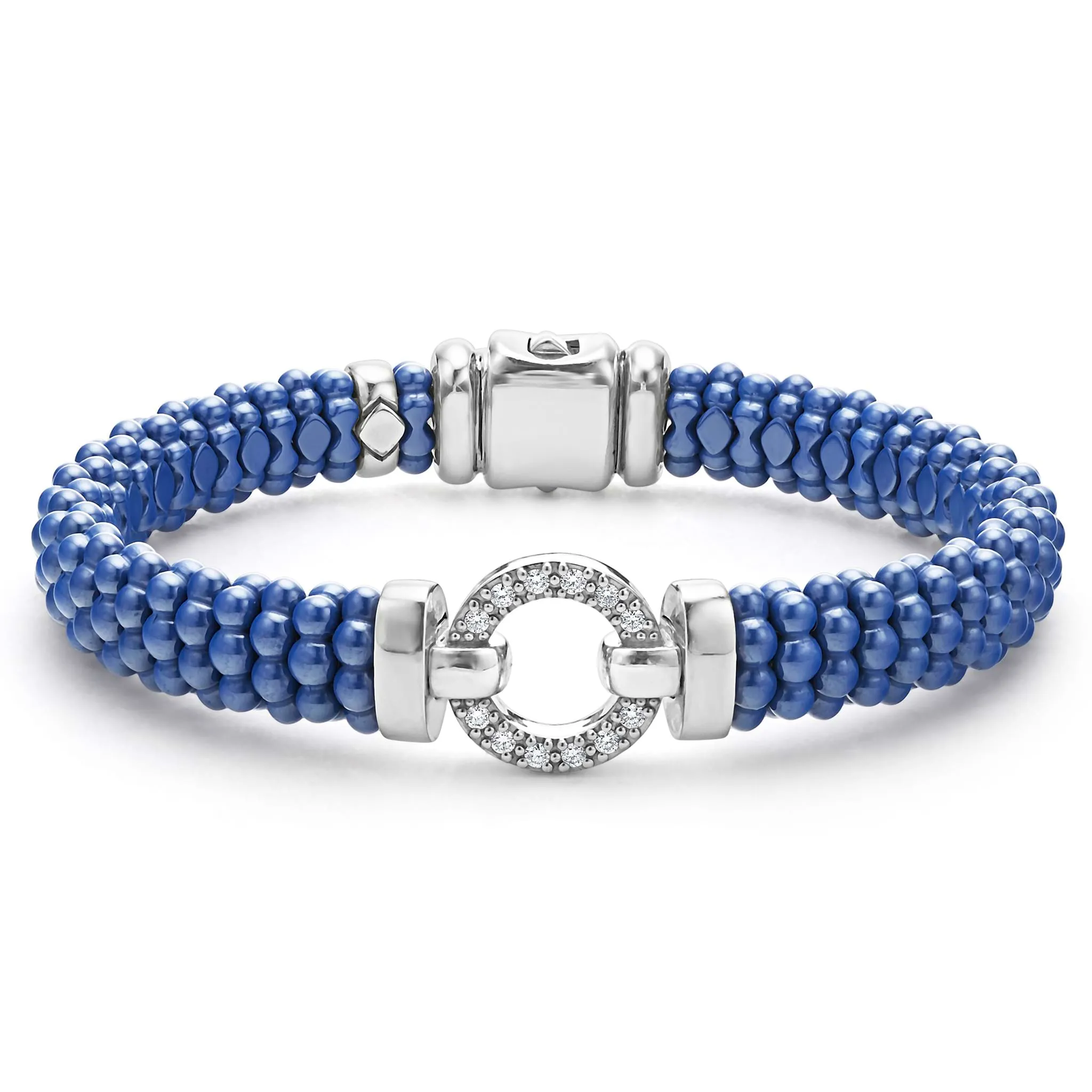 Blue Caviar Ultramarine Ceramic Diamond Circle Bracelet | 9mm sold by LAGOS