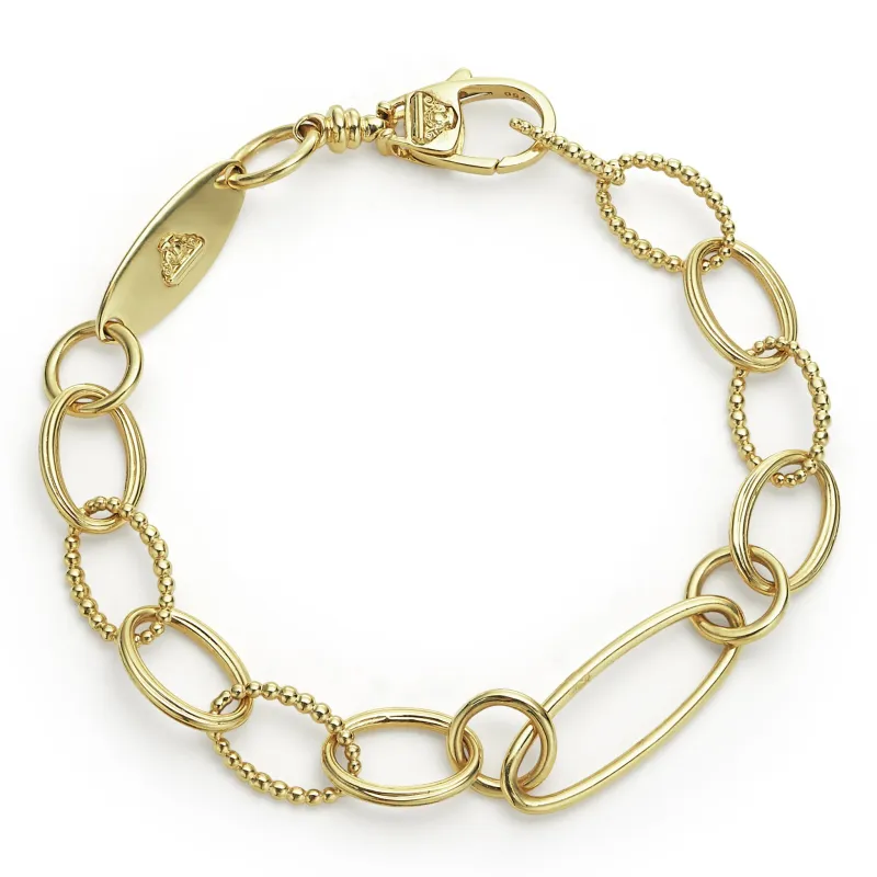 Signature Caviar 18K Gold Oval Link Bracelet sold by LAGOS