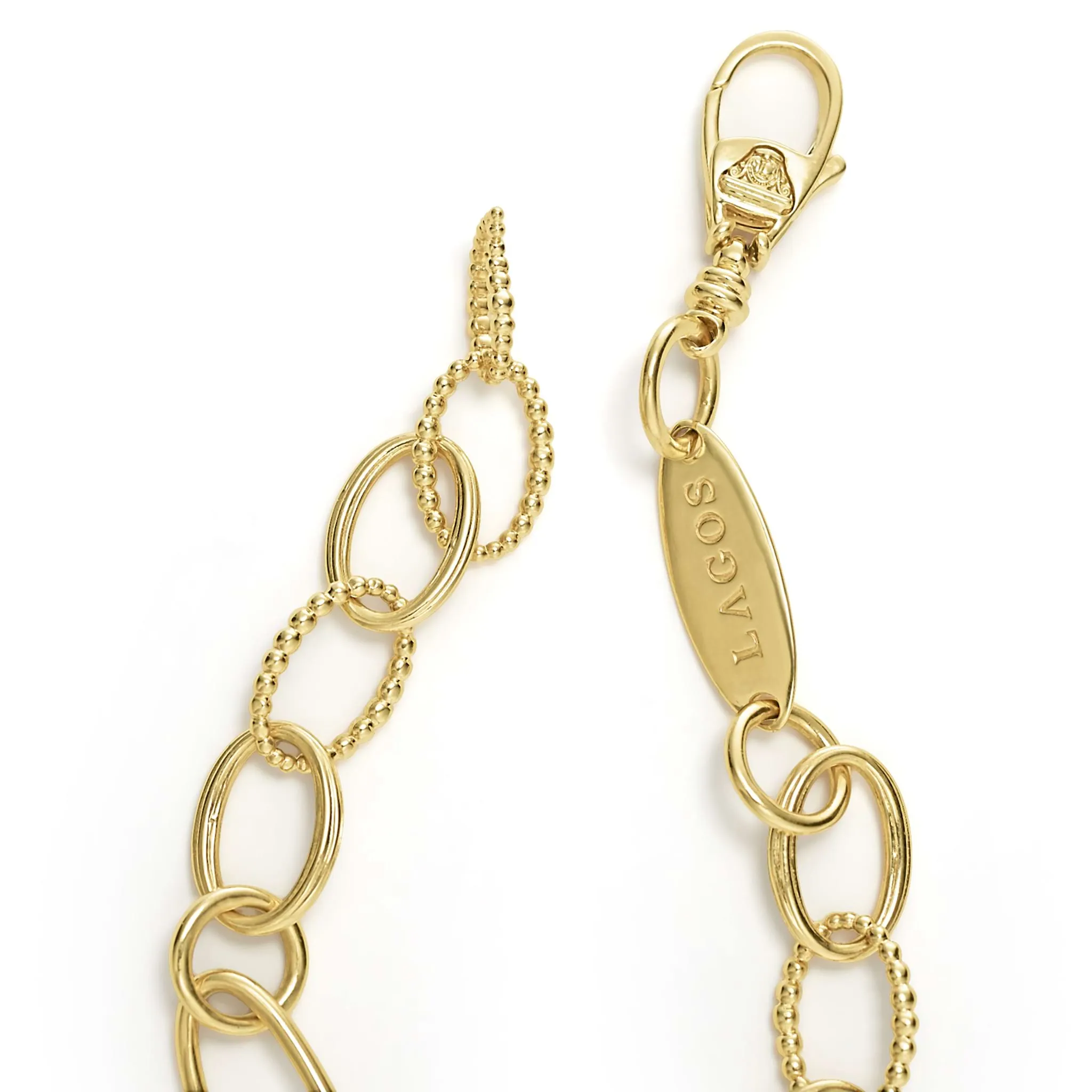 Signature Caviar 18K Gold Oval Link Bracelet sold by LAGOS product image thumbnail 4