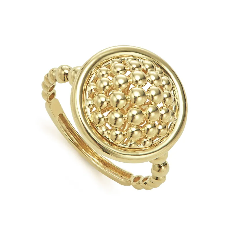 Meridian 18K Gold Caviar Ring sold by LAGOS