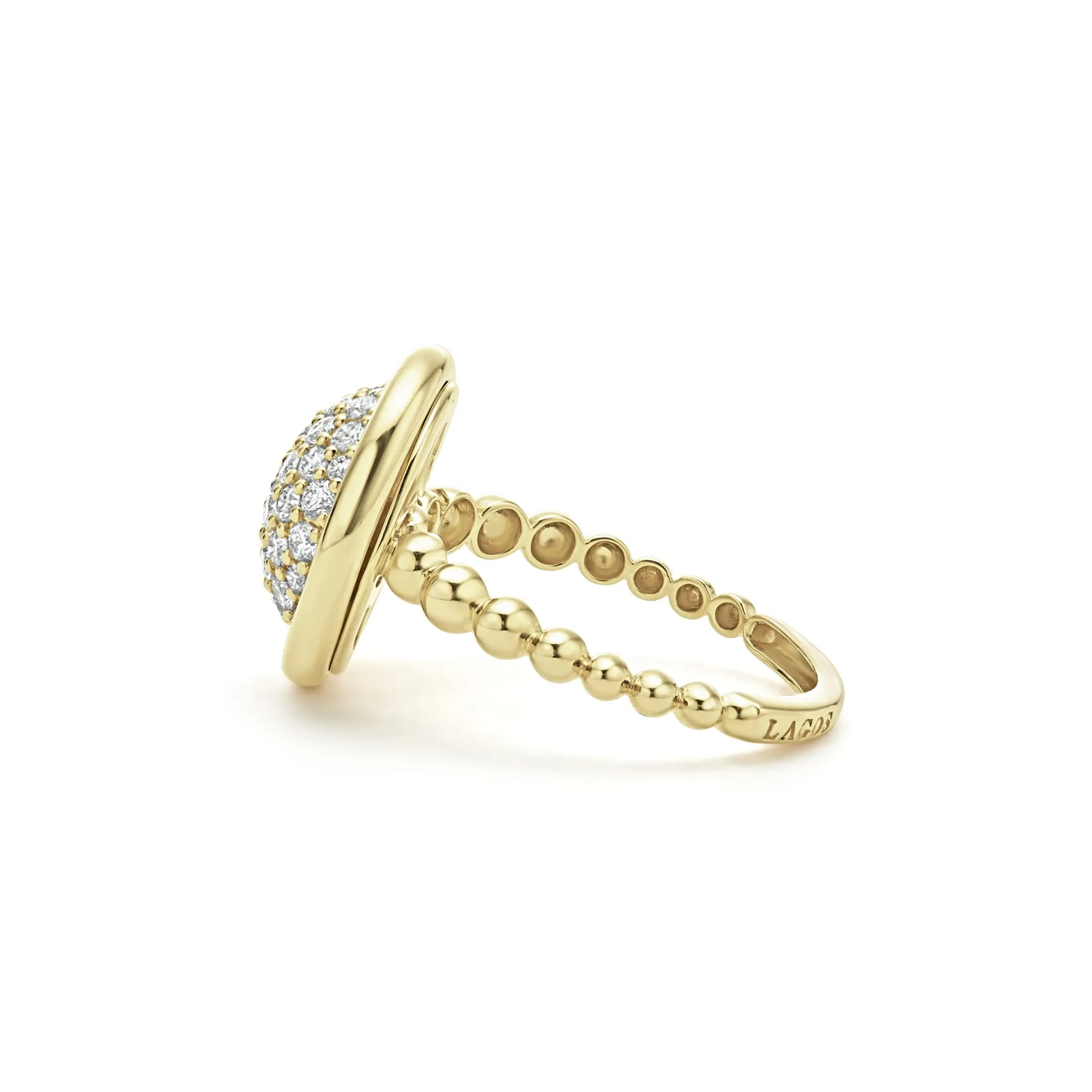 Meridian 18K Gold Circle Diamond Ring sold by LAGOS product image thumbnail 4