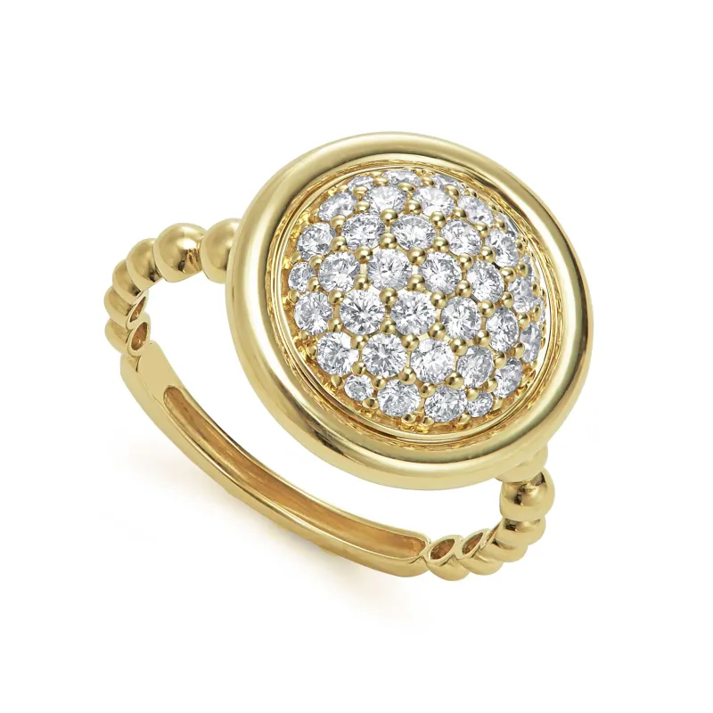 Meridian 18K Gold Circle Diamond Ring sold by LAGOS