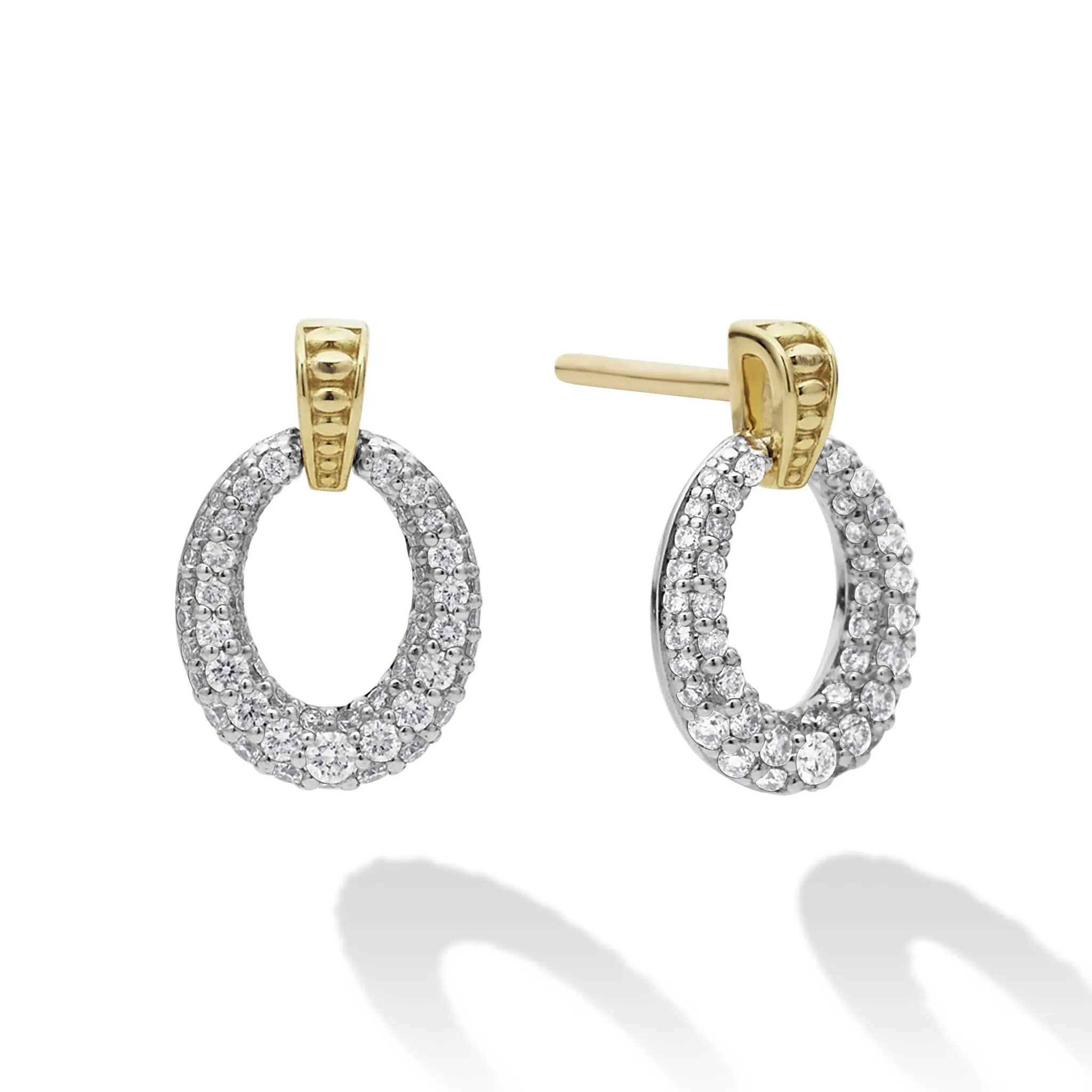 Caviar Lux Oval Diamond Stud Earrings sold by LAGOS