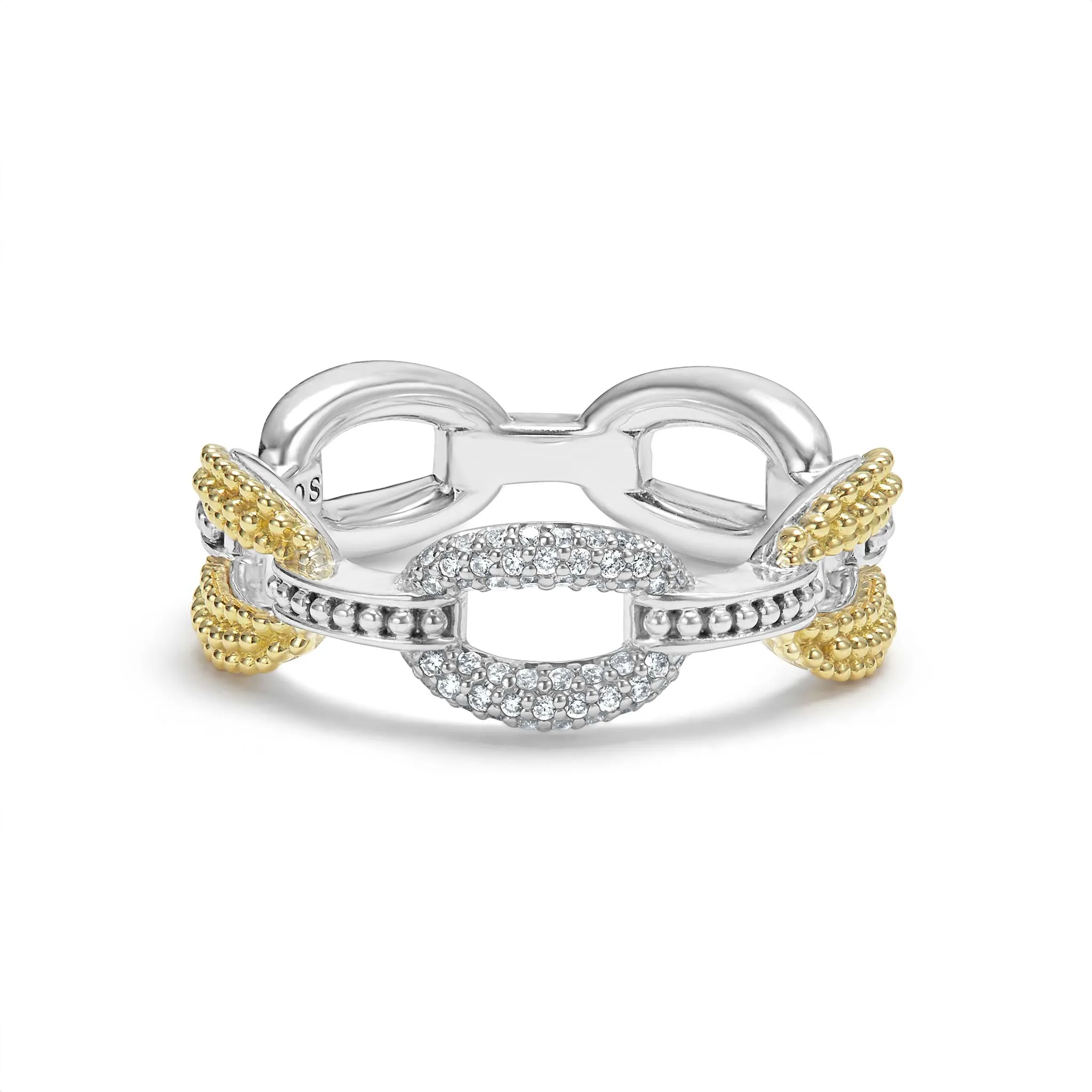 Caviar Lux Small Two-Tone Eternity Diamond Ring sold by LAGOS product image thumbnail 3