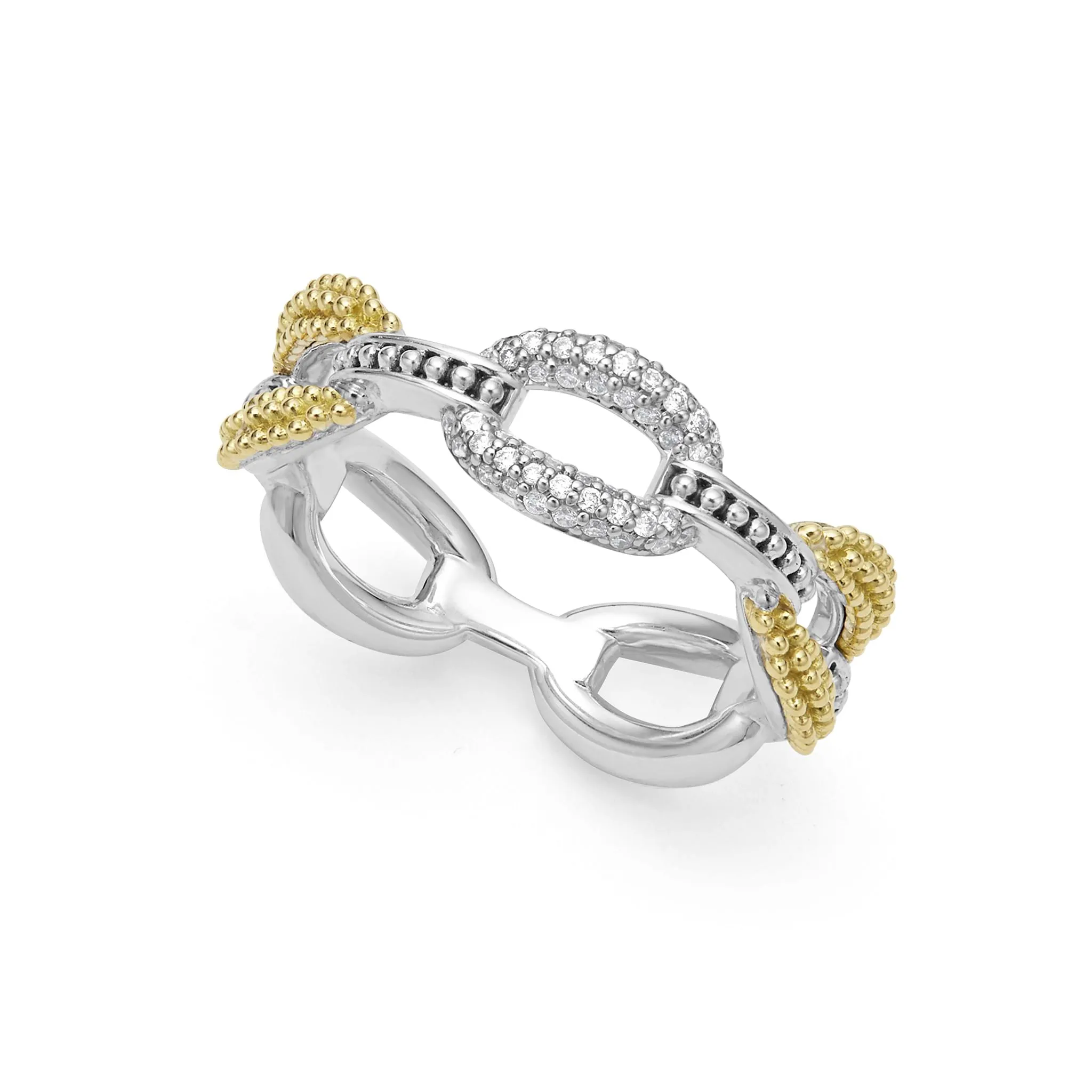 Caviar Lux Small Two-Tone Eternity Diamond Ring sold by LAGOS