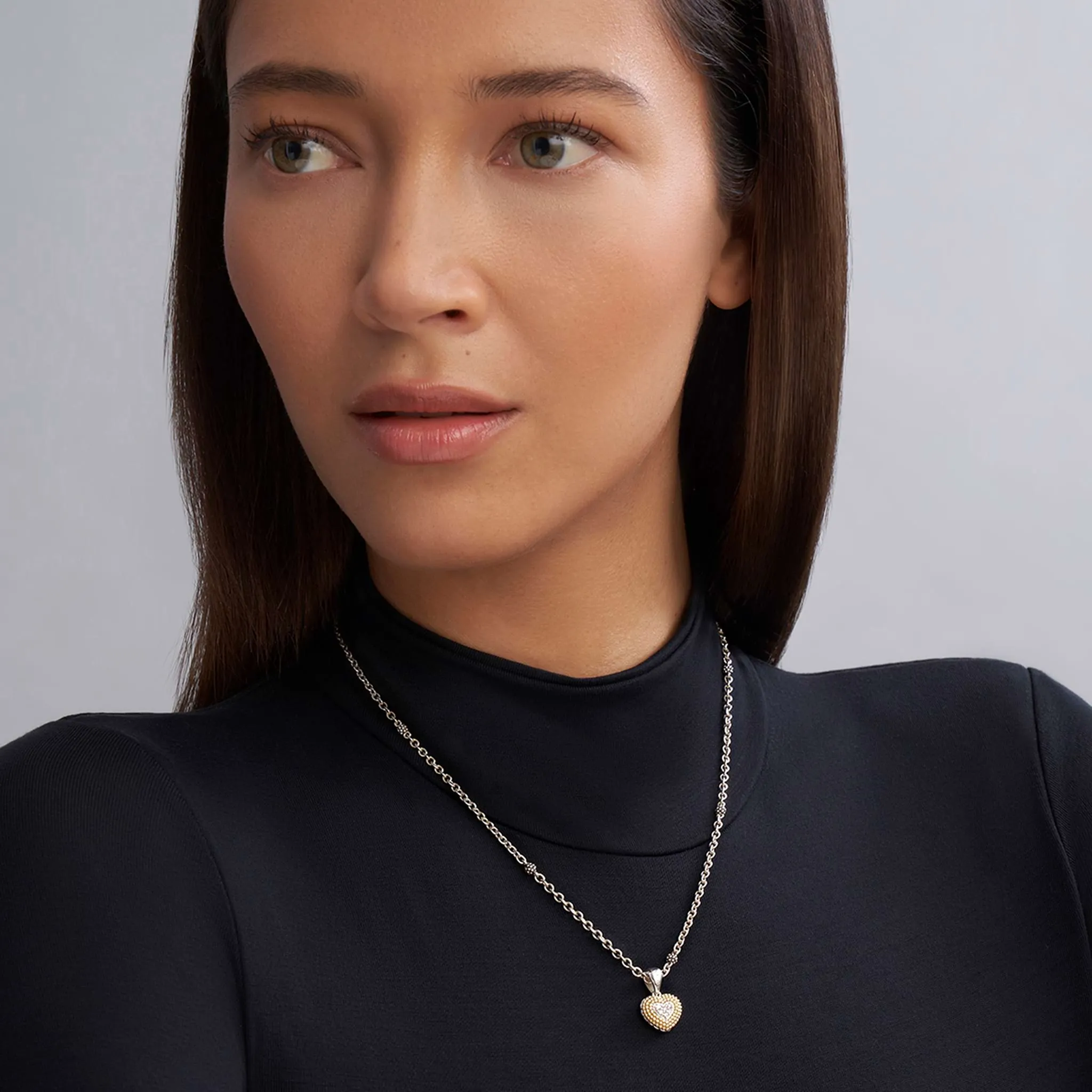 Caviar Lux Diamond Heart Necklace sold by LAGOS product image thumbnail 2