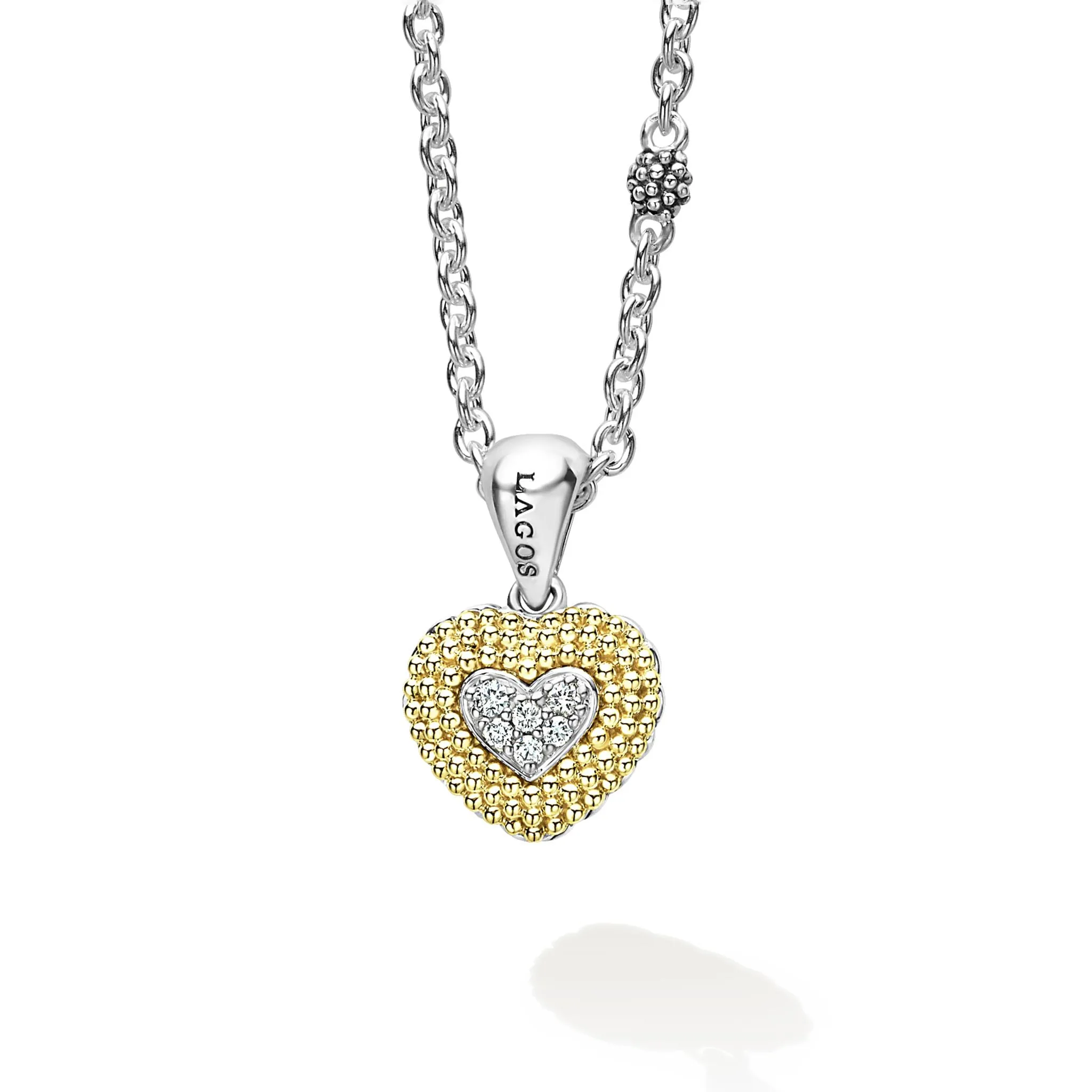 Caviar Lux Diamond Heart Necklace sold by LAGOS