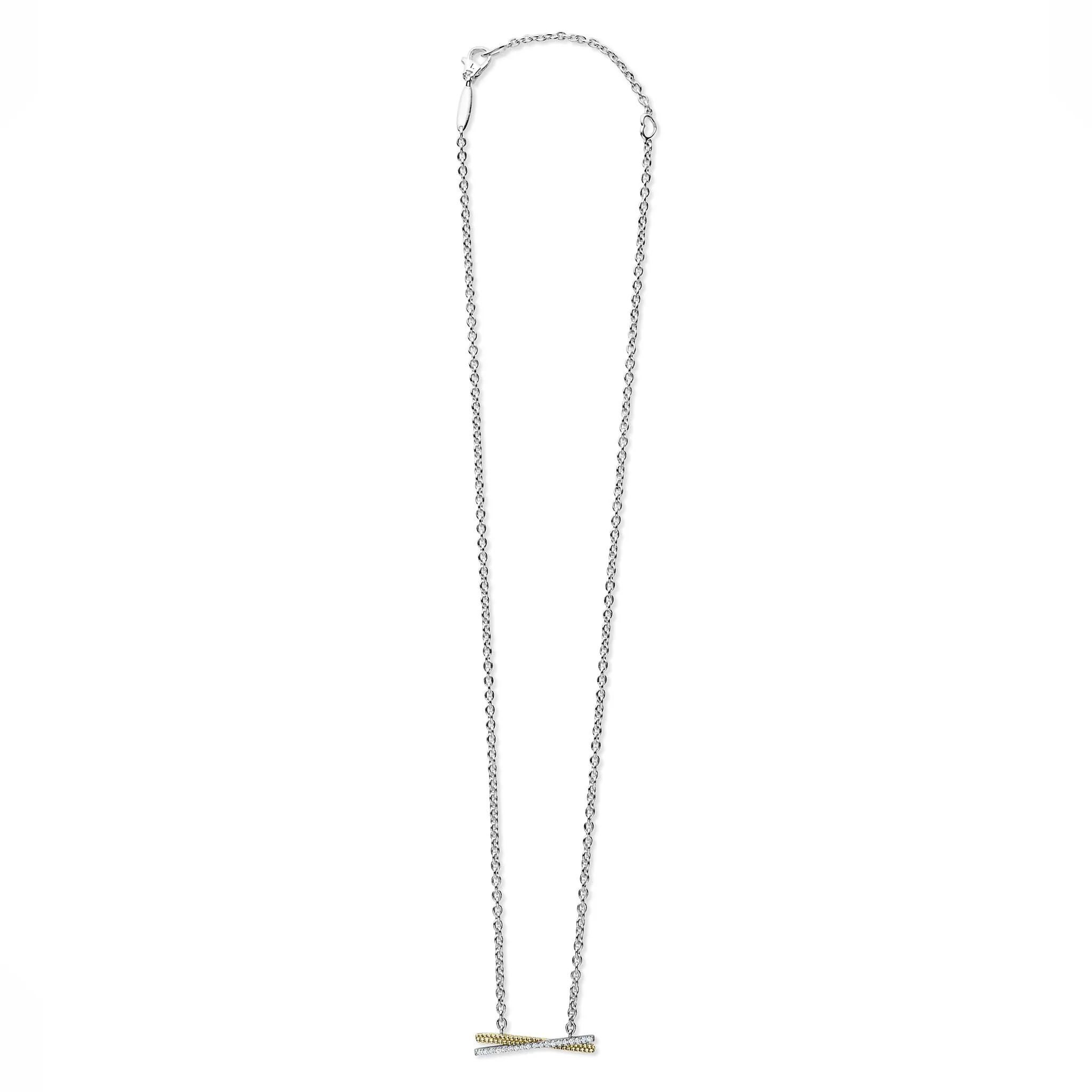 Caviar Lux Two-Tone X Diamond Necklace sold by LAGOS product image thumbnail 3