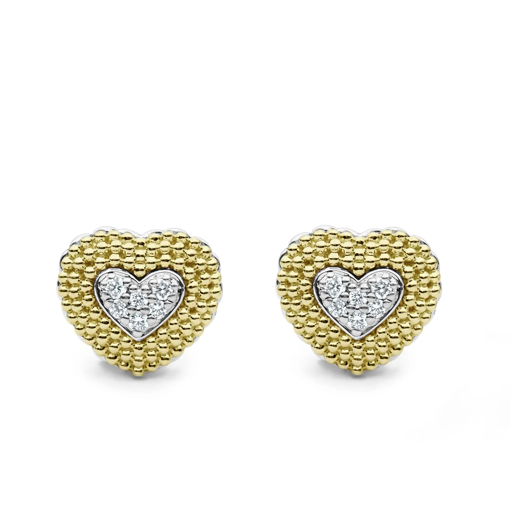 Caviar Lux Diamond Heart Stud Earrings sold by LAGOS product image thumbnail 4