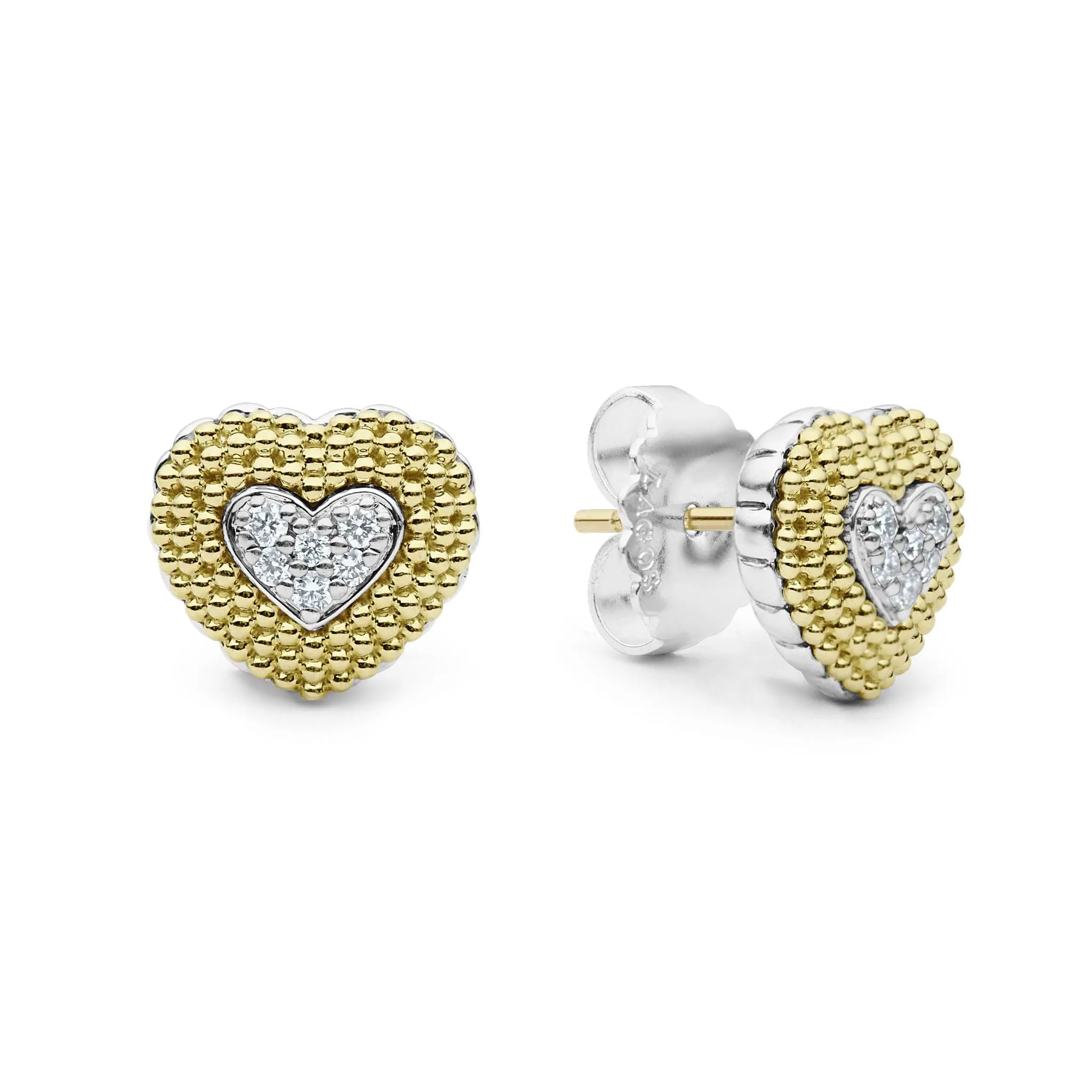 Caviar Lux Diamond Heart Stud Earrings sold by LAGOS product image thumbnail 3