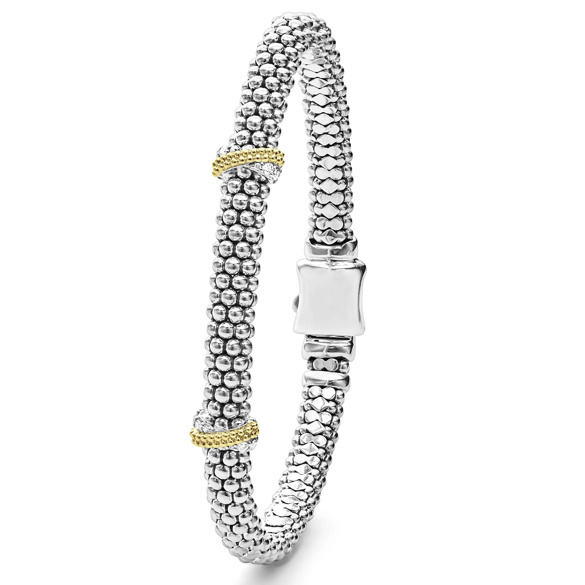Caviar Lux Double X Caviar Diamond Bracelet | 6mm sold by LAGOS product image thumbnail 5
